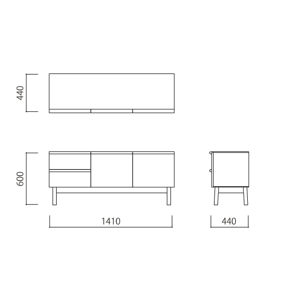 ＳＴＩＬＴ　ＳＩＤＥＢＯＡＲＤ　Ｌ　幅１４１×奥行４４×高さ６０ｃｍ