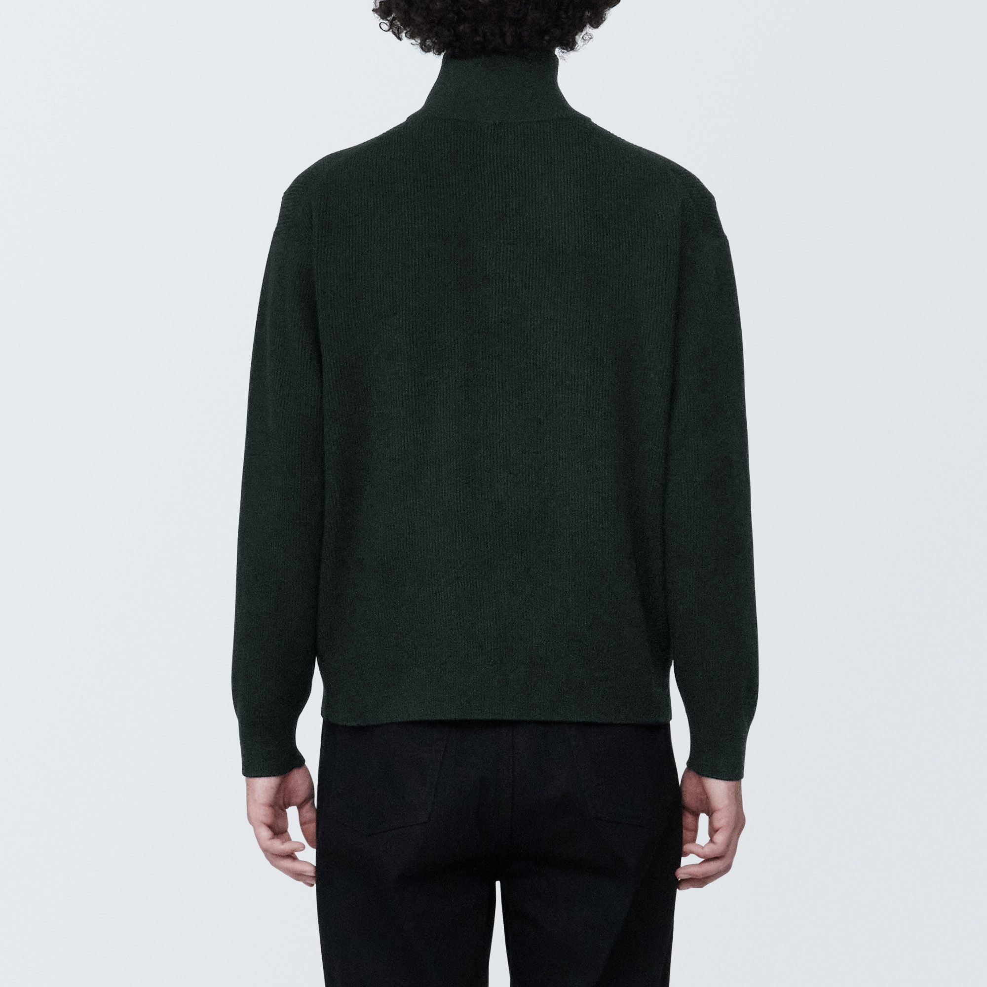 紳士　洗える畦編みフルジップカーディガン