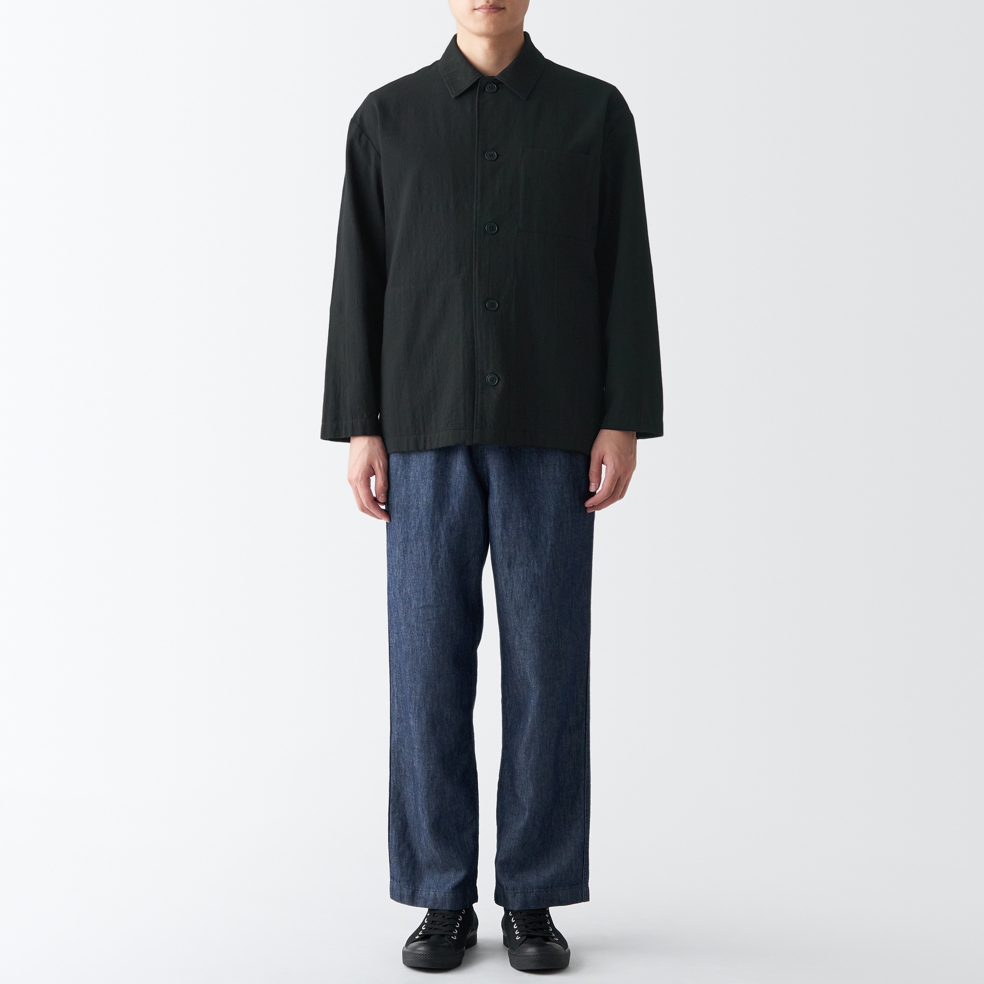 インドの手紡ぎ手織りシャツジャケット（紳士）