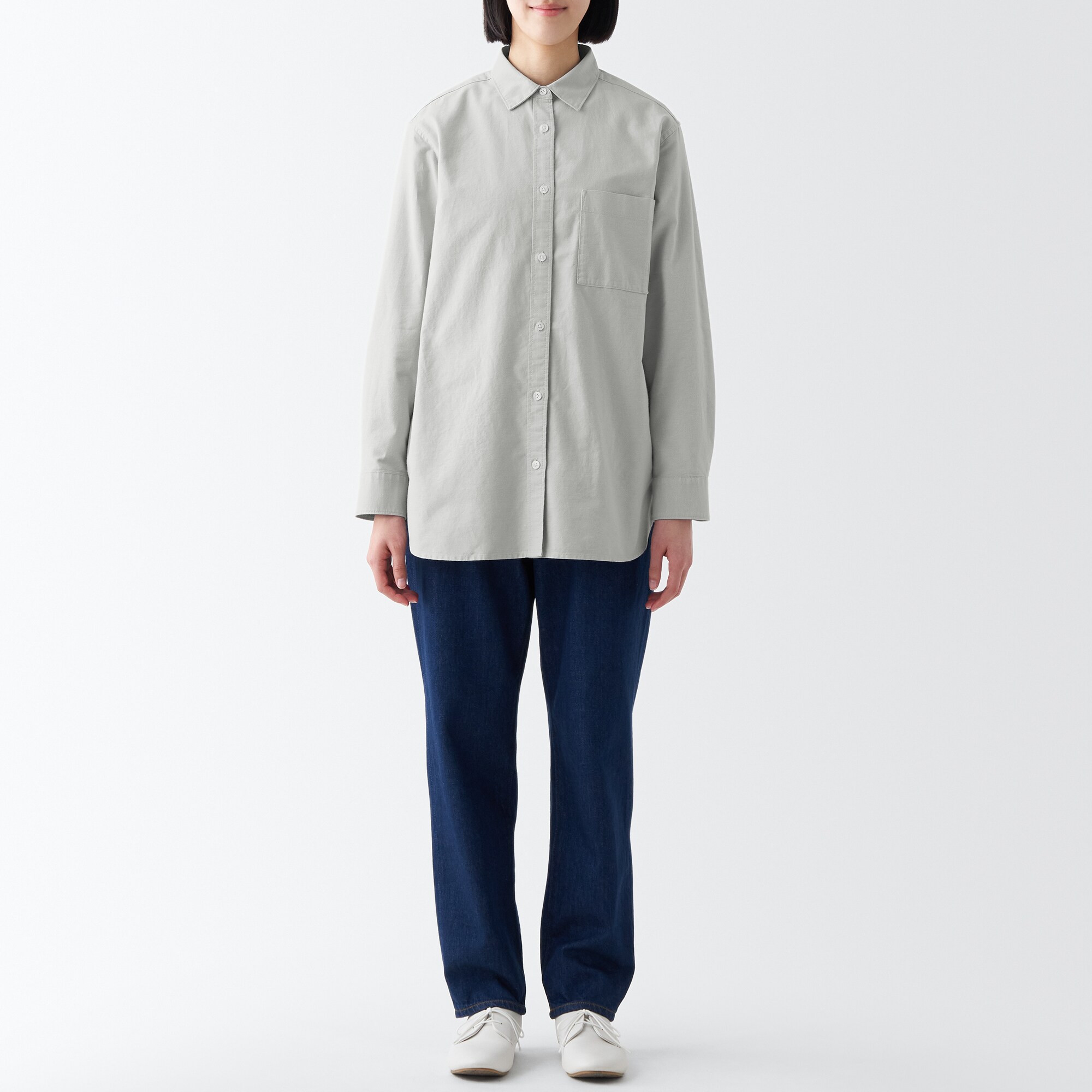 木の実から作ったカポック混オックス長袖シャツ【婦人】