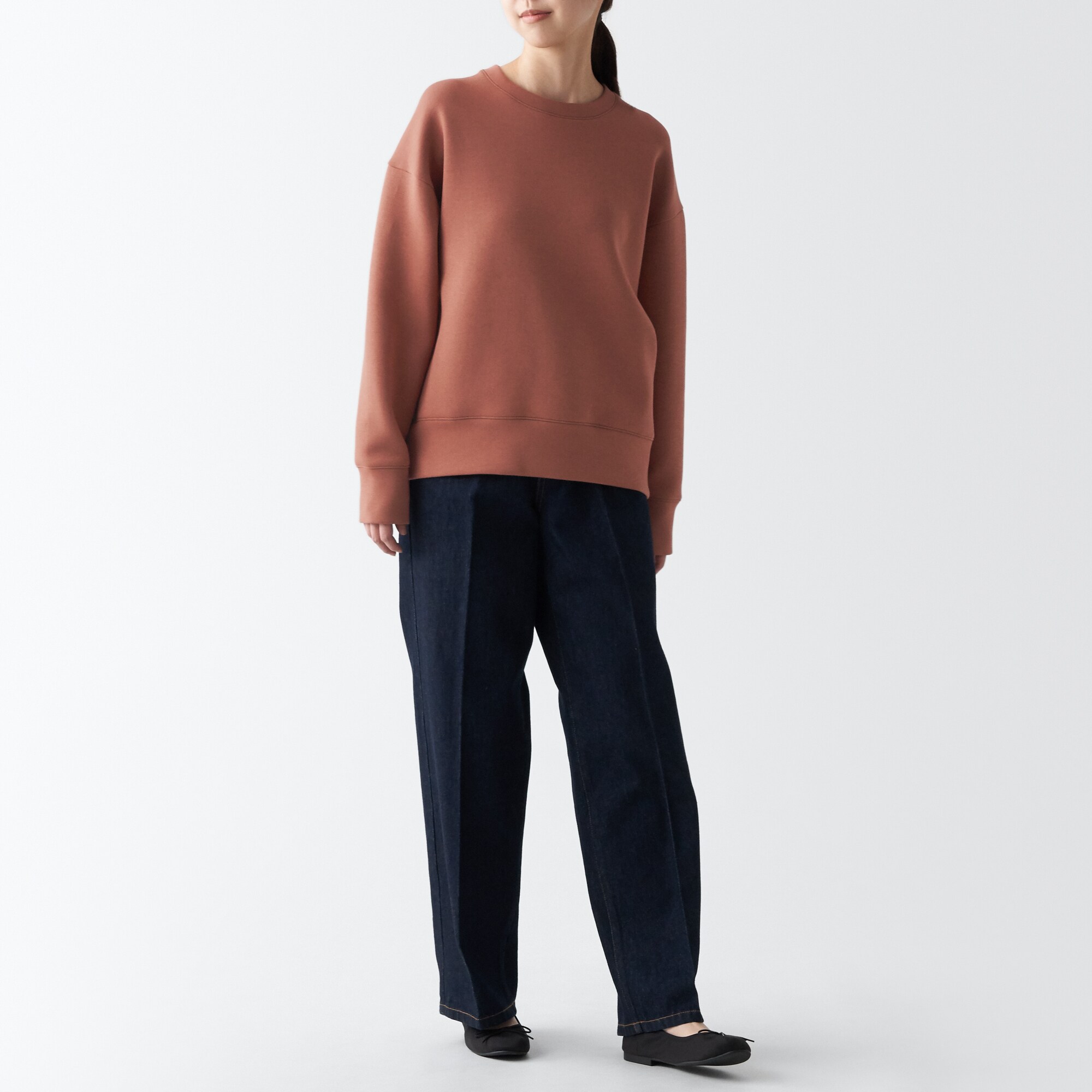 二重編みスウェットシャツ