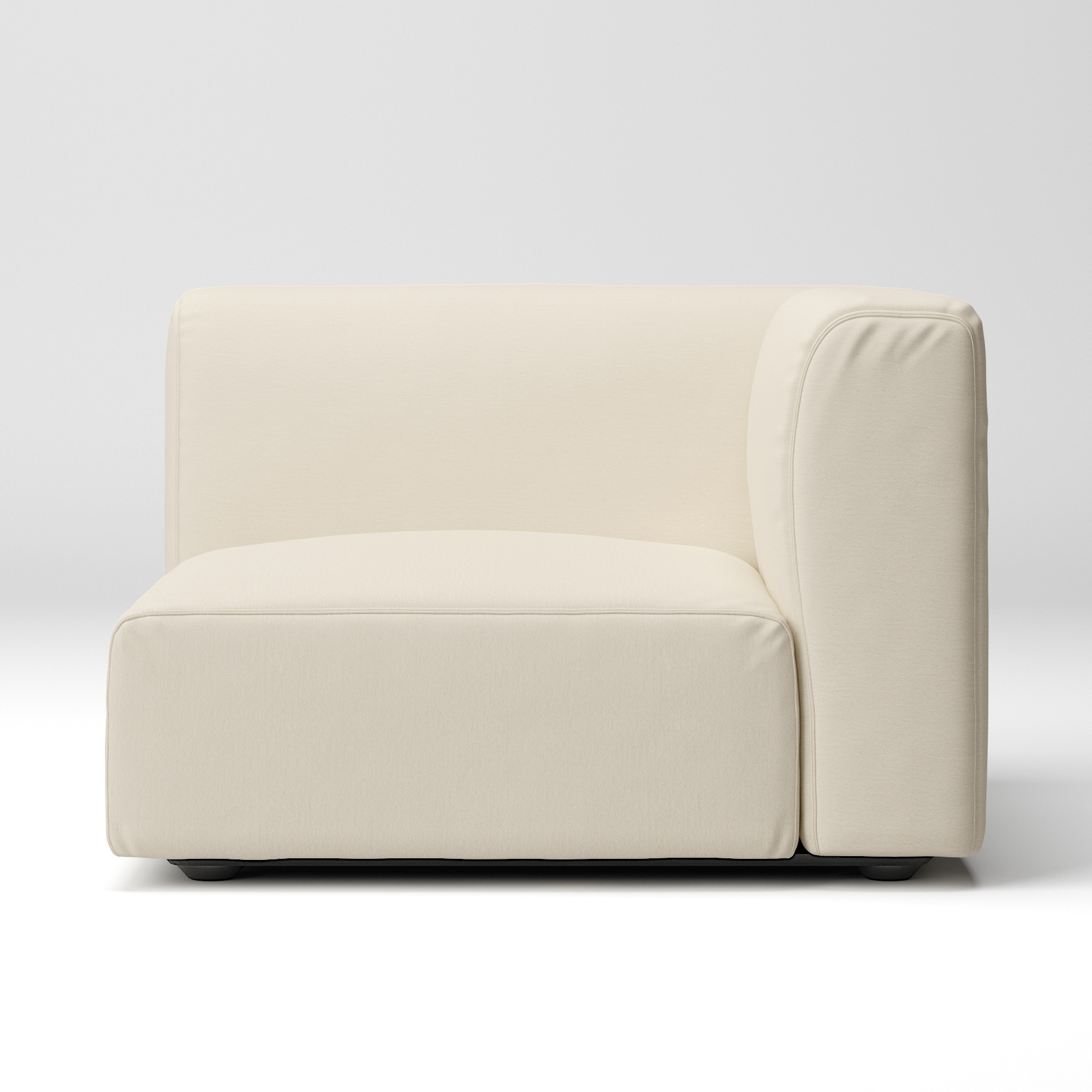 【カバー】洗いざらしの綿帆布ユニットソファアーム付・大・幅９８ｃｍ用カバー／生成