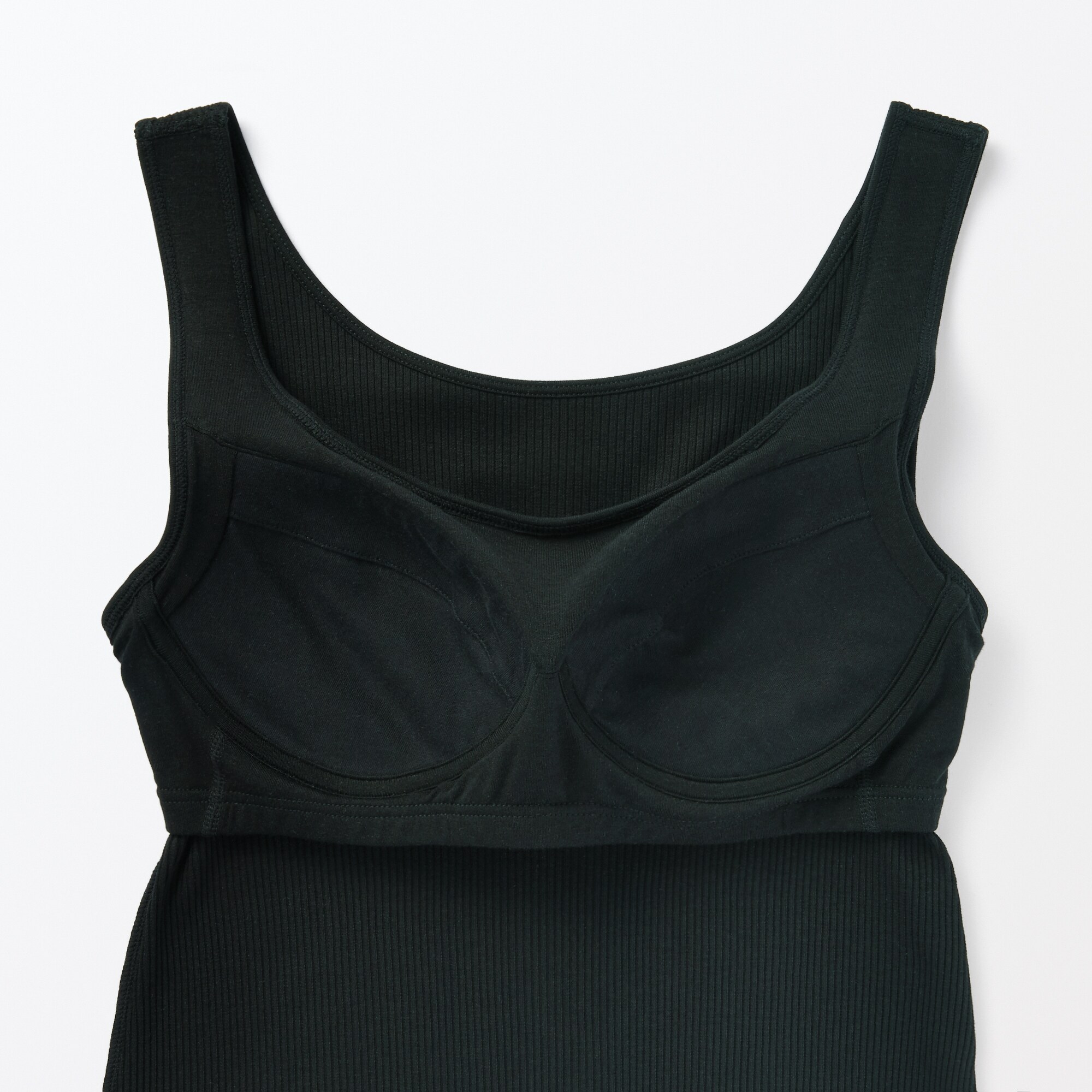なめらかリブブラタンクトップワンピース