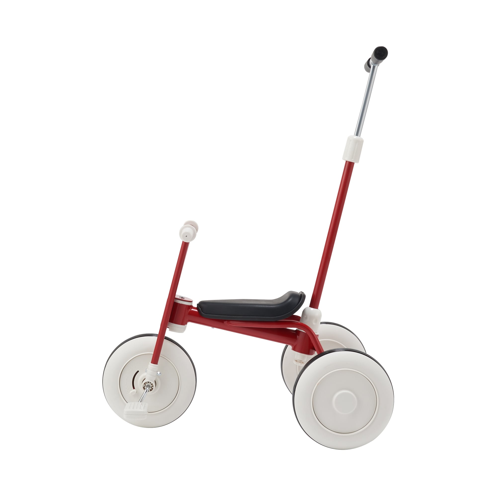 三輪車・舵取り棒付き　レッド