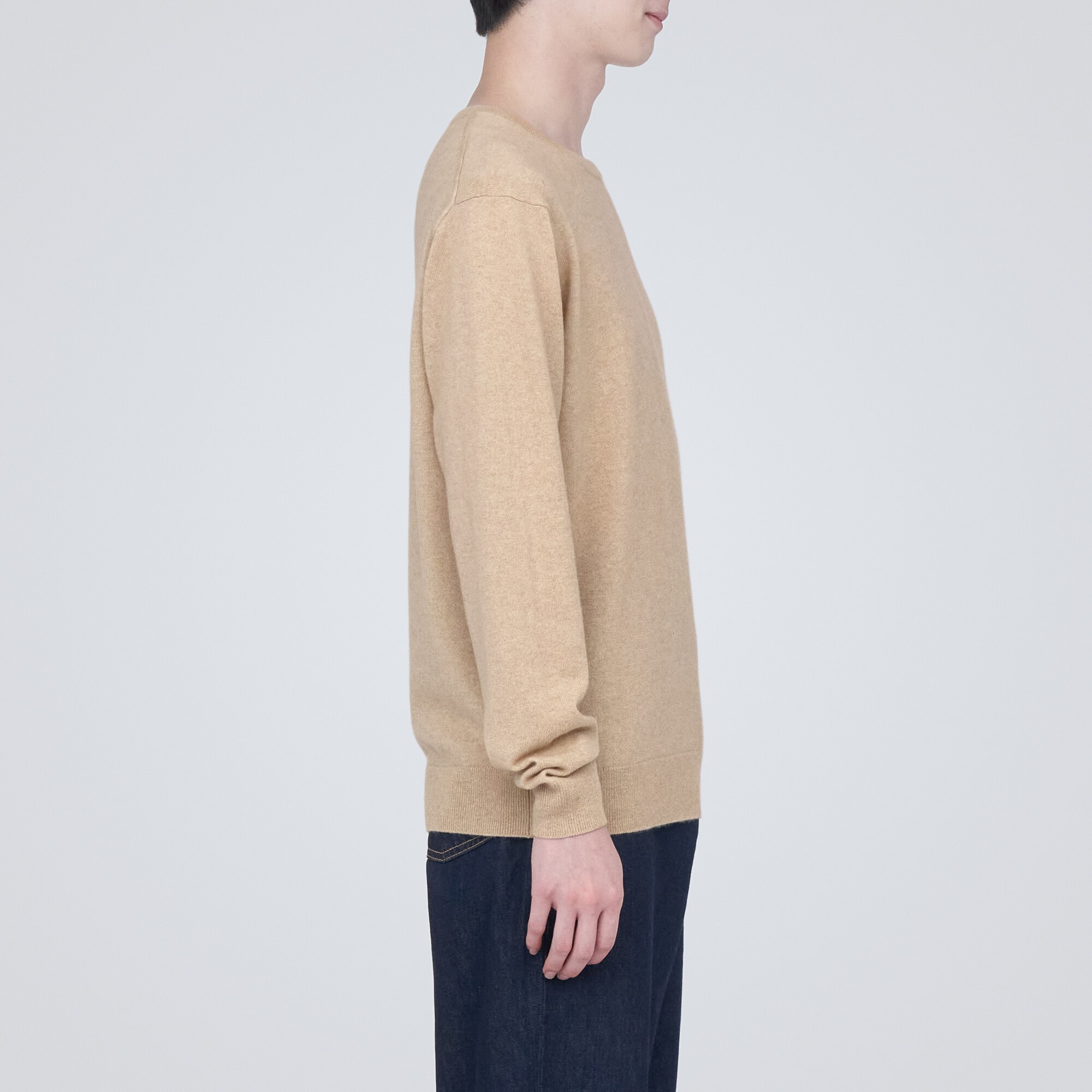 自然のまんまの色カシミヤクルーネックセーター（数量限定）