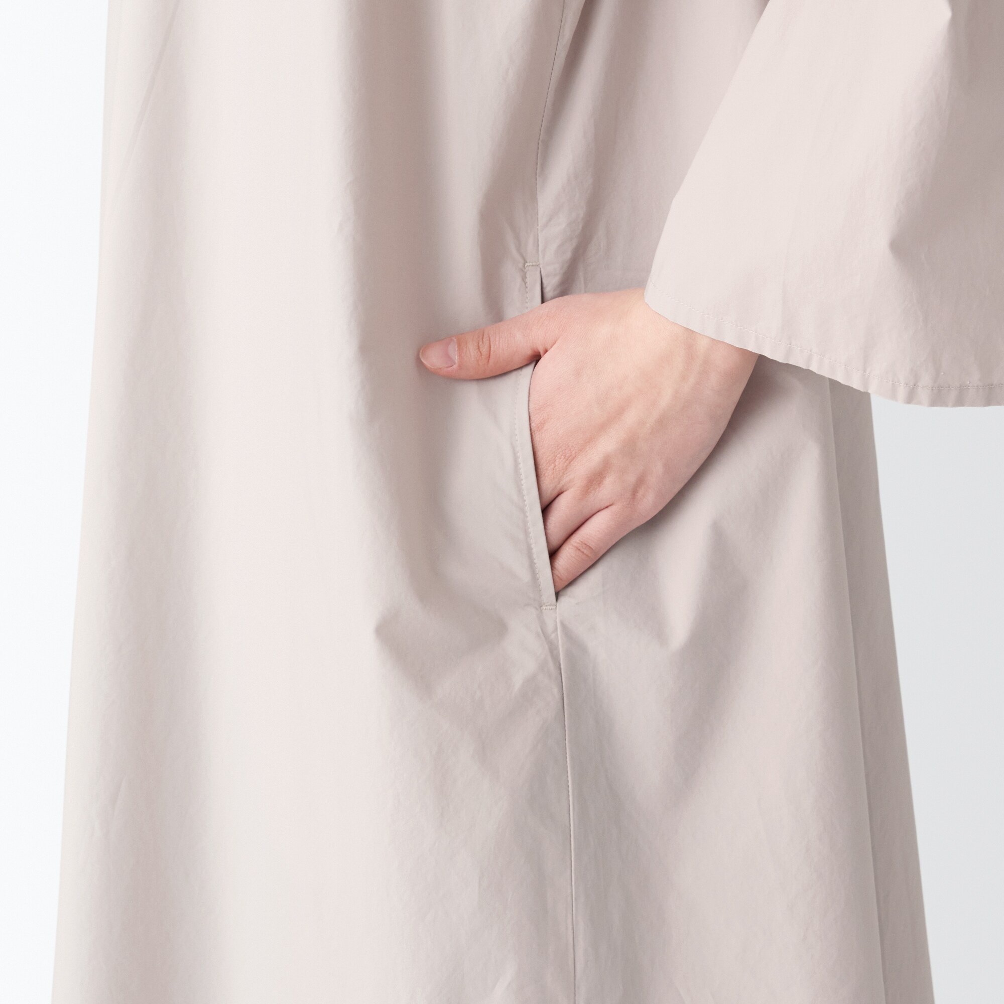 高密度織りボートネックワンピース