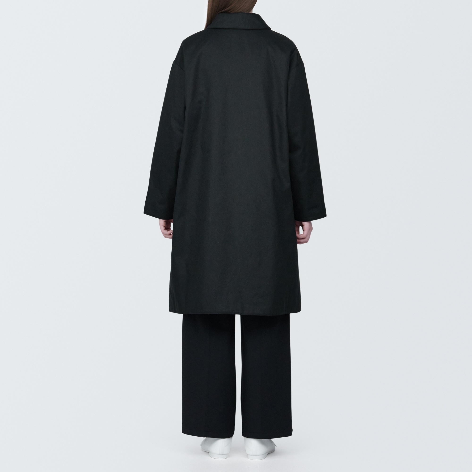 婦人　木の実から作ったカポック混中わたステンカラーコート