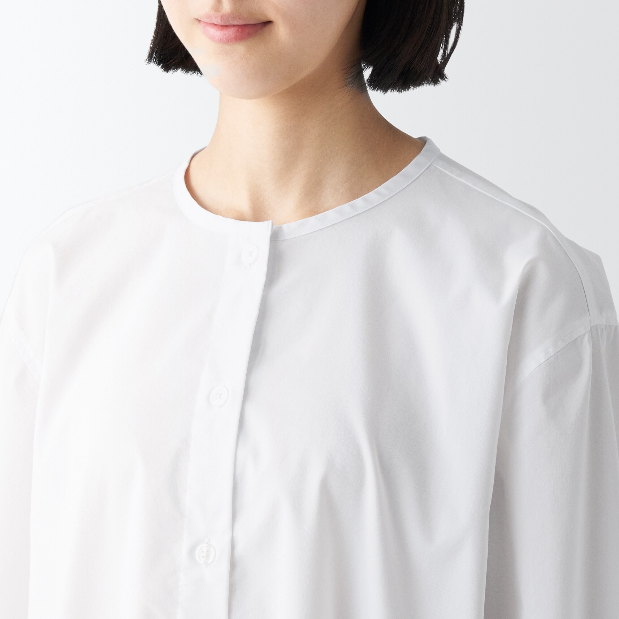 乾きやすいブロード長袖チュニック