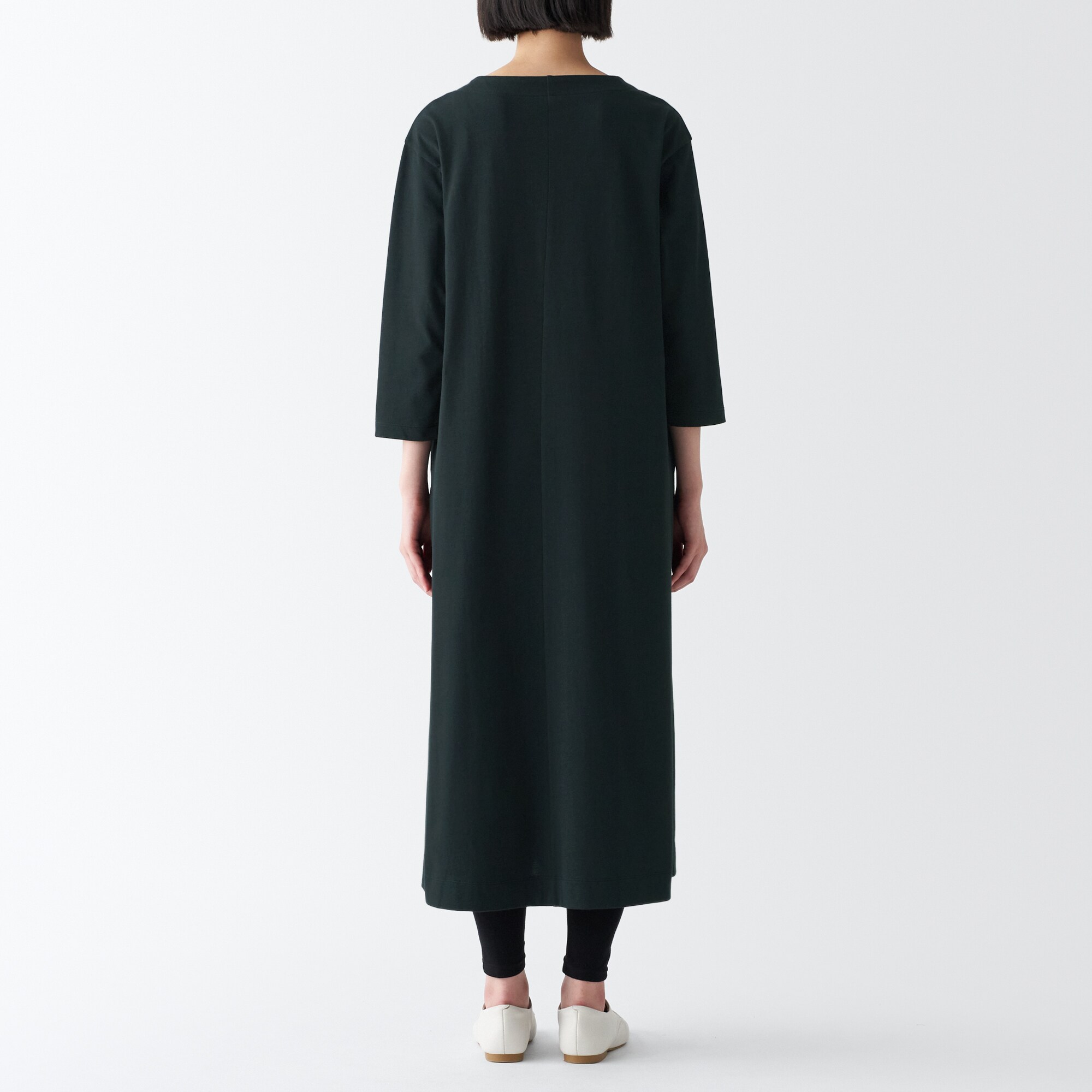 太番手七分袖ワンピース