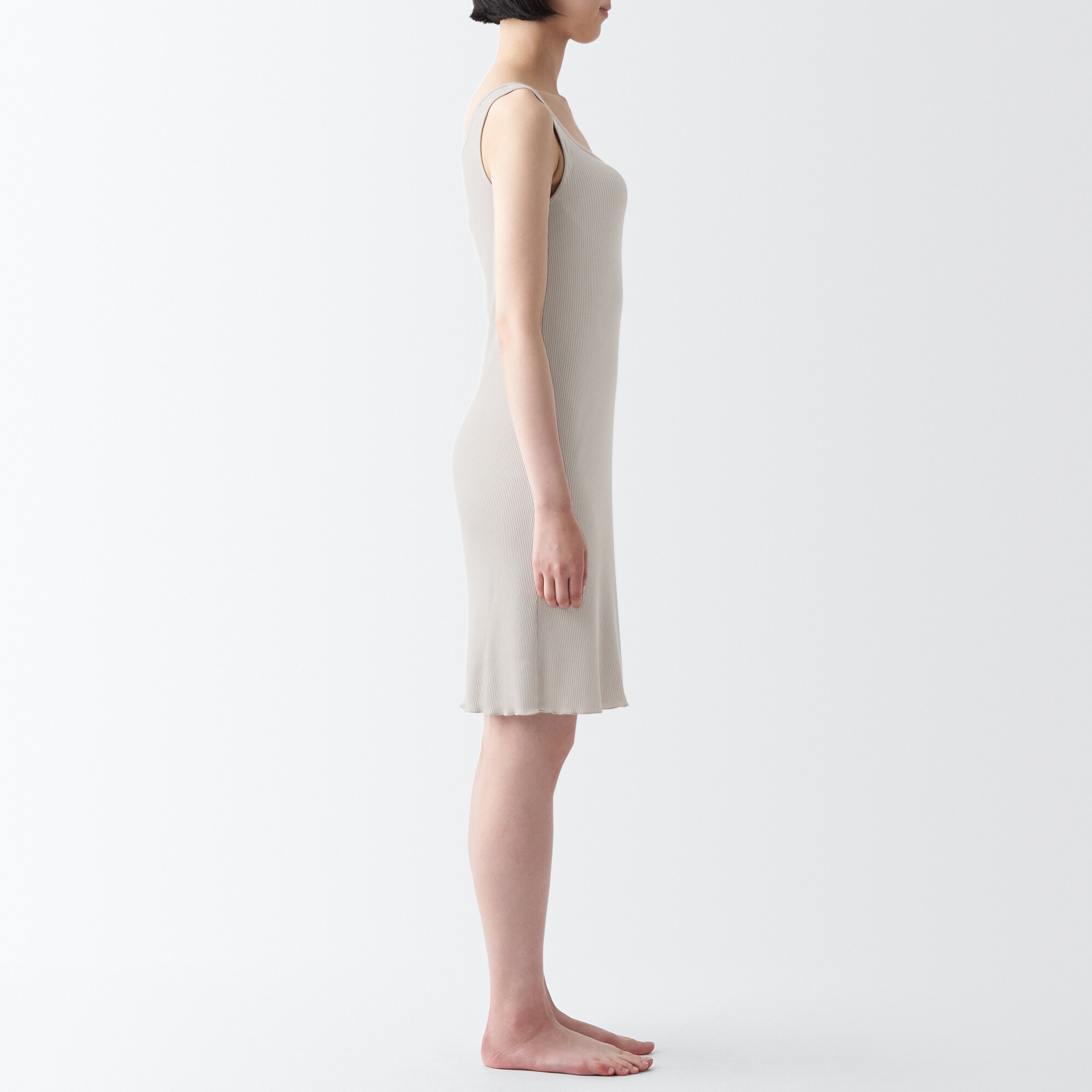 なめらかリブブラタンクトップワンピース