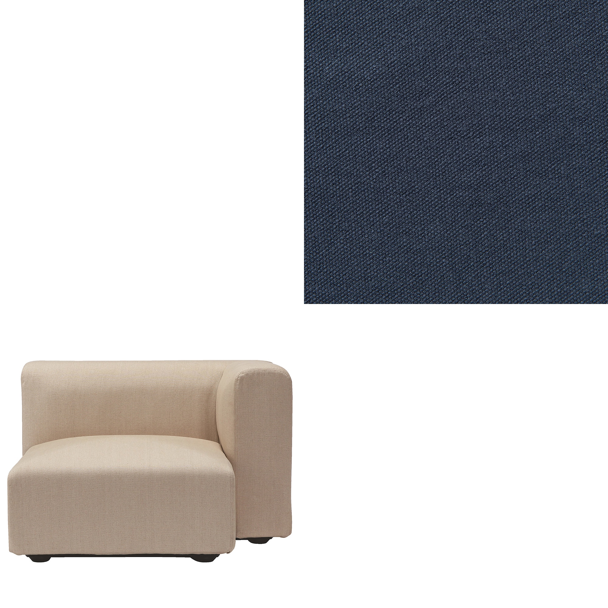 【カバー】洗いざらしの綿帆布ユニットソファ・ハーフアーム・大（左）用カバー／生成