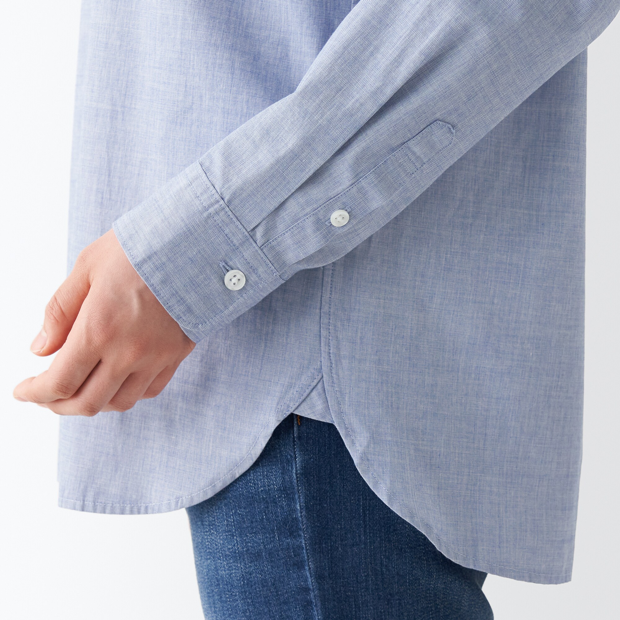 洗いざらしブロードレギュラーカラーシャツ