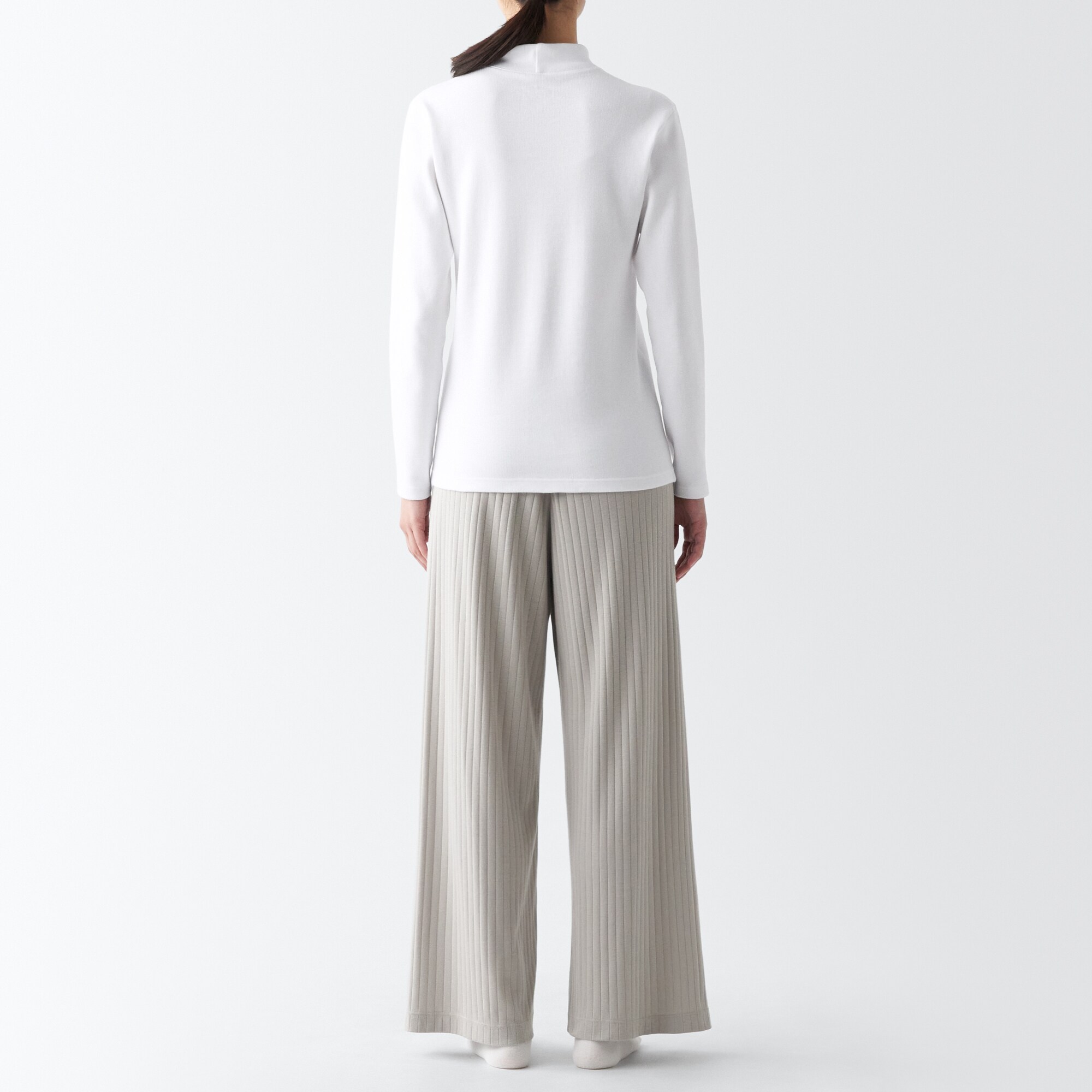 あったか綿　ウール　ハイネック長袖Ｔシャツ