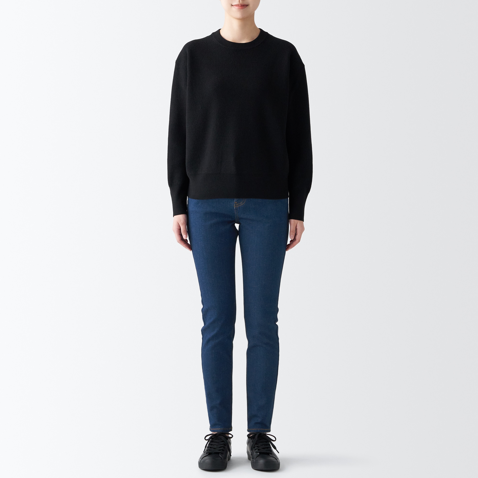 【スキニー】スーパーストレッチデニムスキニーパンツ（股下７０ｃｍ）ブルー