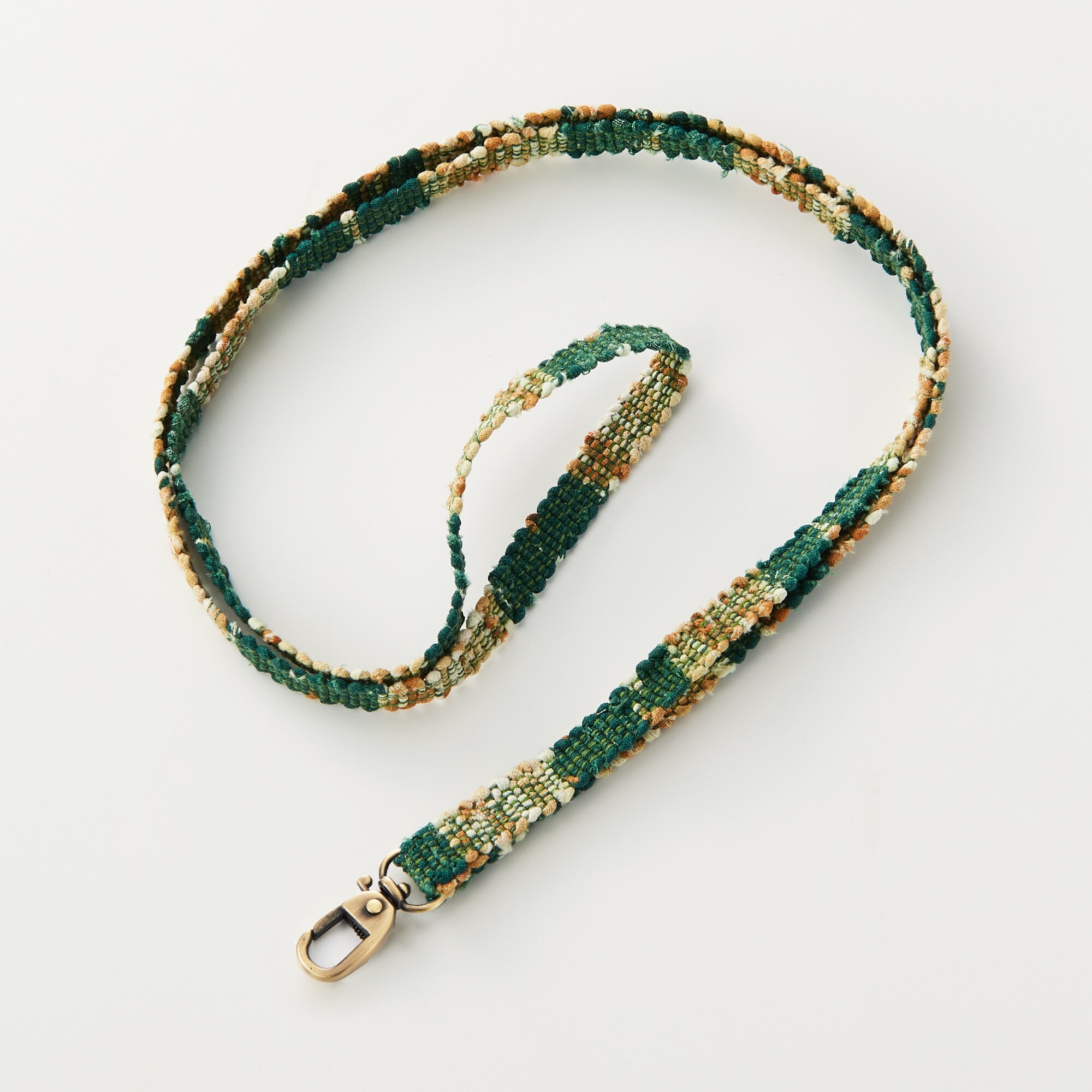 南部裂織　ネックストラップ　緑系