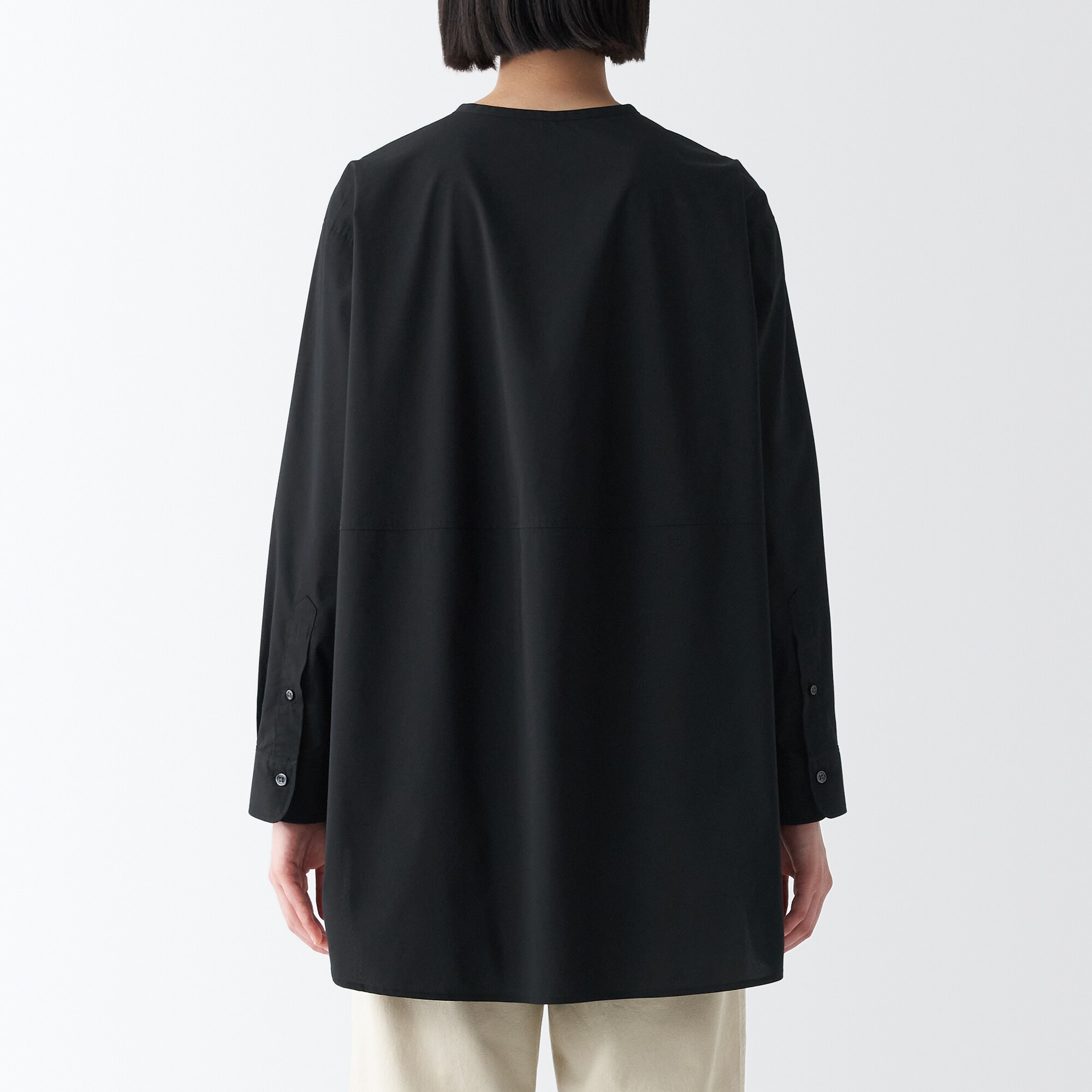 乾きやすいブロード長袖チュニック