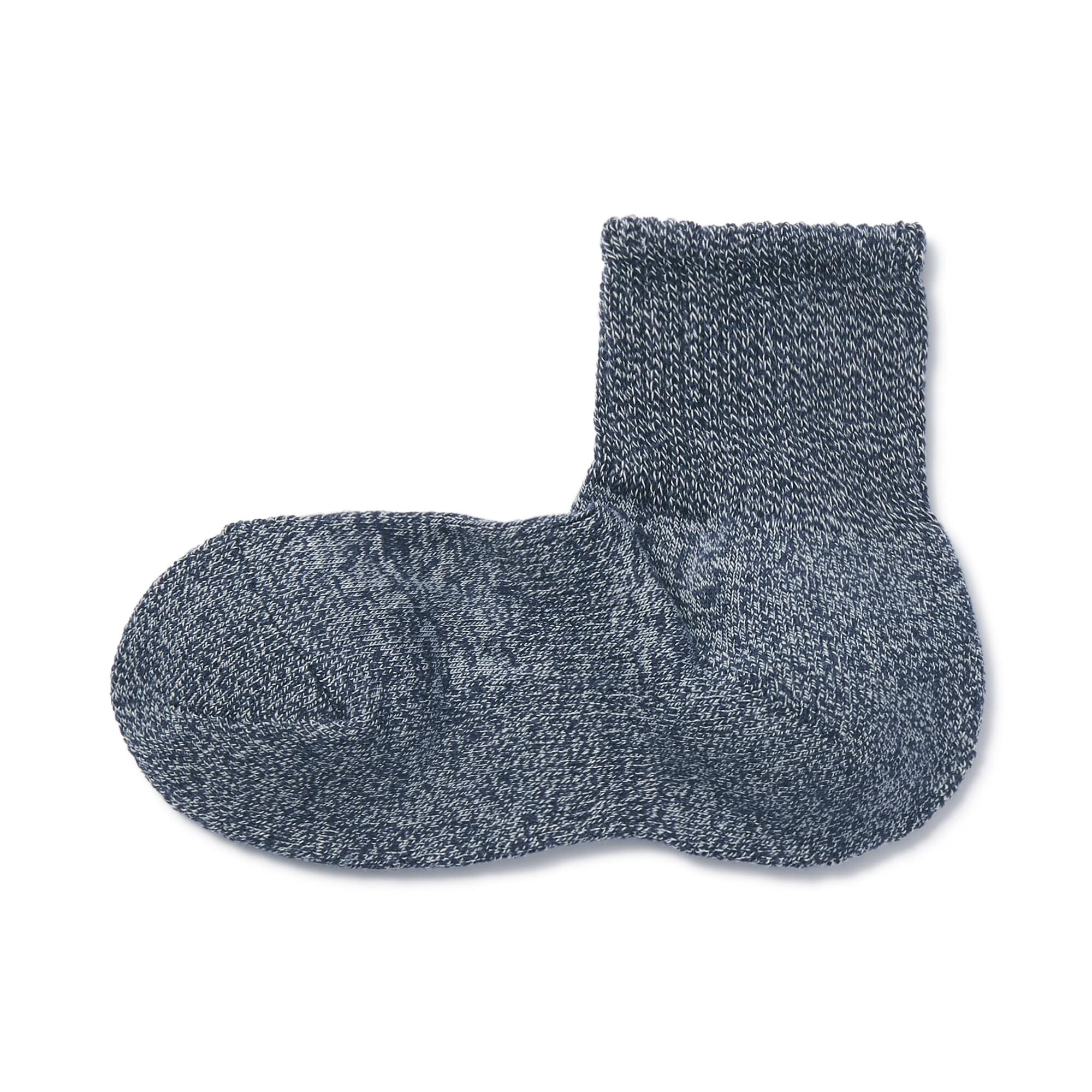 足なり直角　パイル編み　厚手ショート丈靴下（無地／紳士）