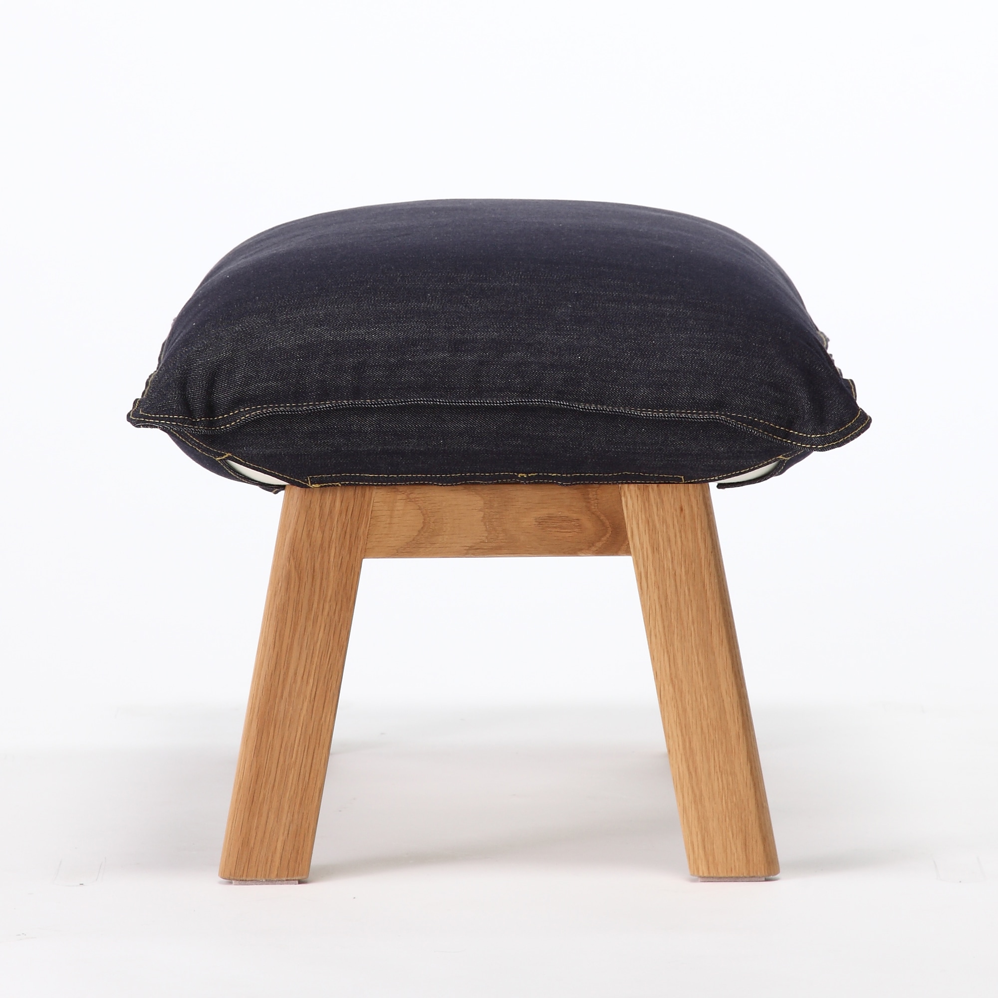 【カバー】綿デニムハイバックリクライニングソファ・オットマン用カバー／ネイビー