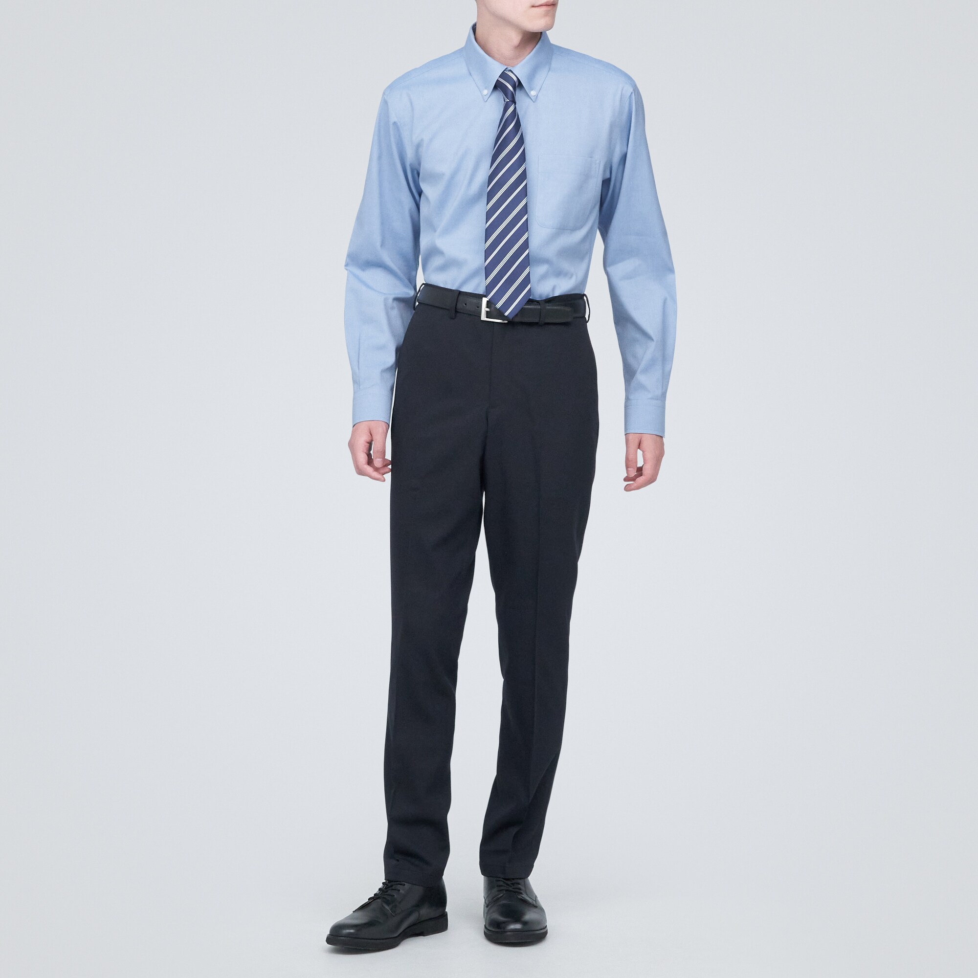 ノンアイロンビジネスボタンダウン長袖シャツ