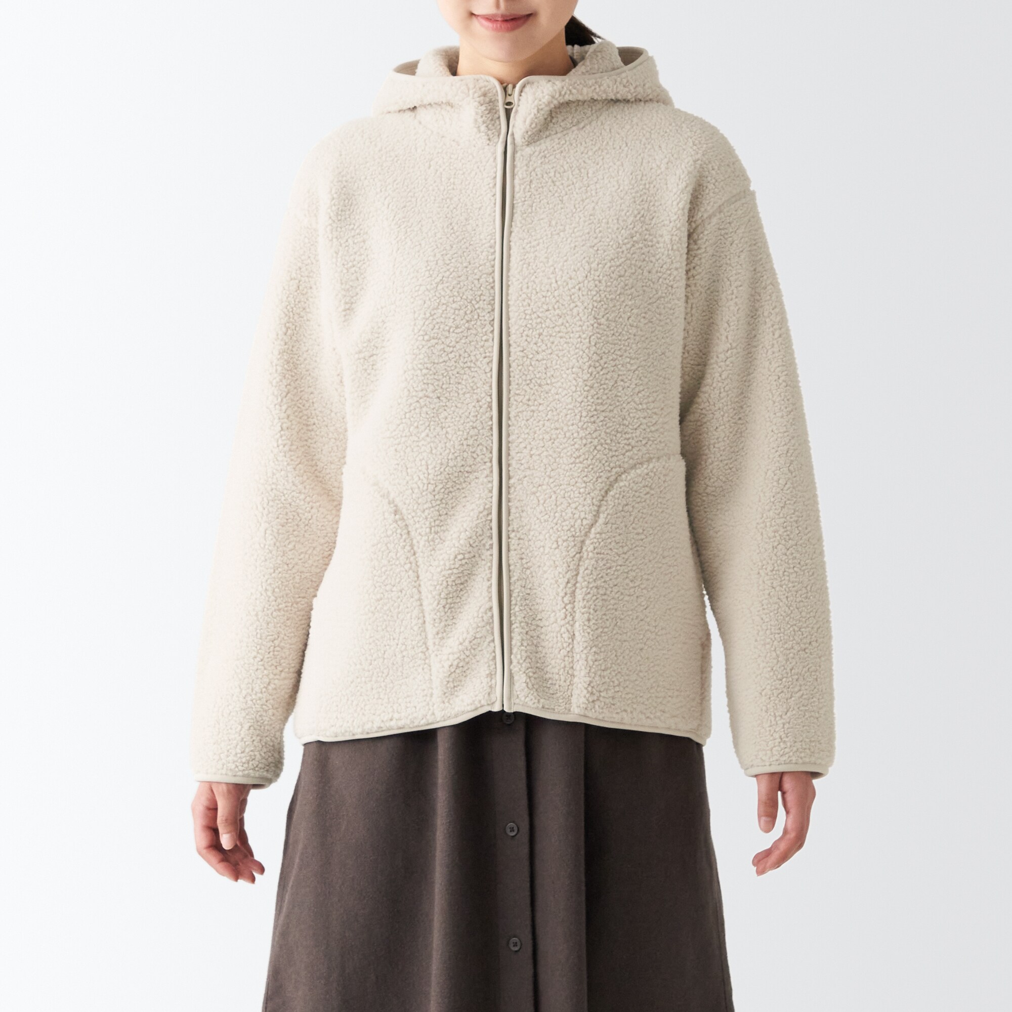 再生ポリエステルボアフリースパーカー