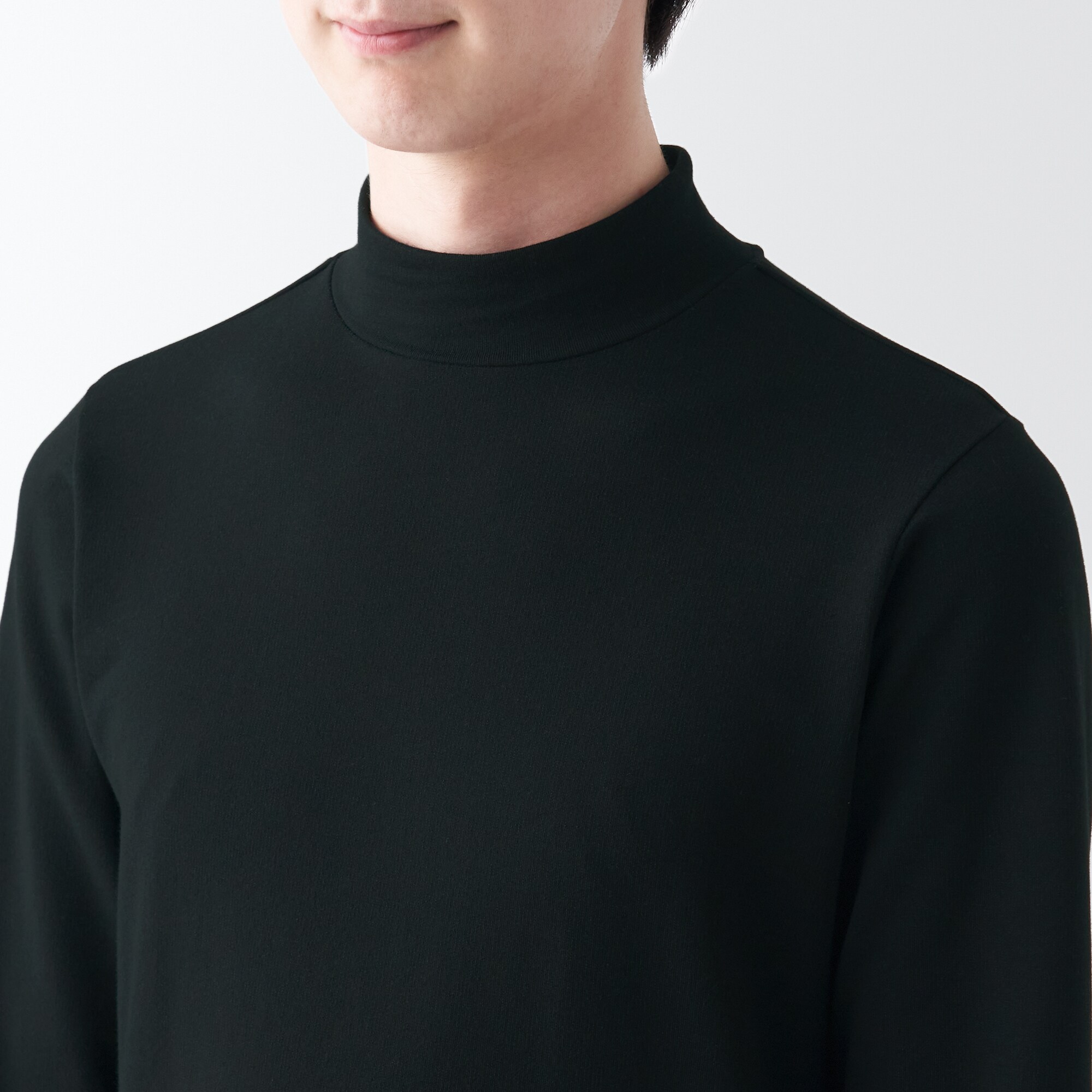 あったか綿　厚手　ハイネック長袖Ｔシャツ