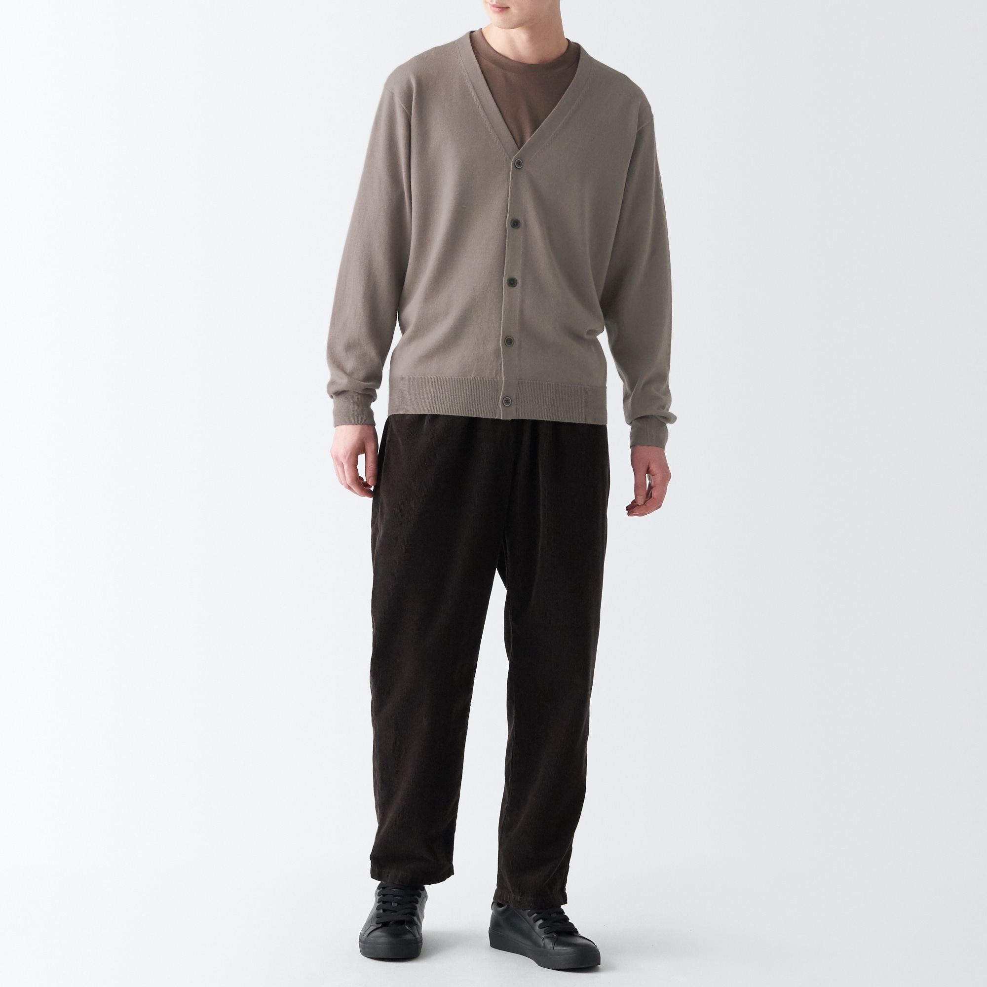 洗えるウールハイゲージＶネックカーディガン