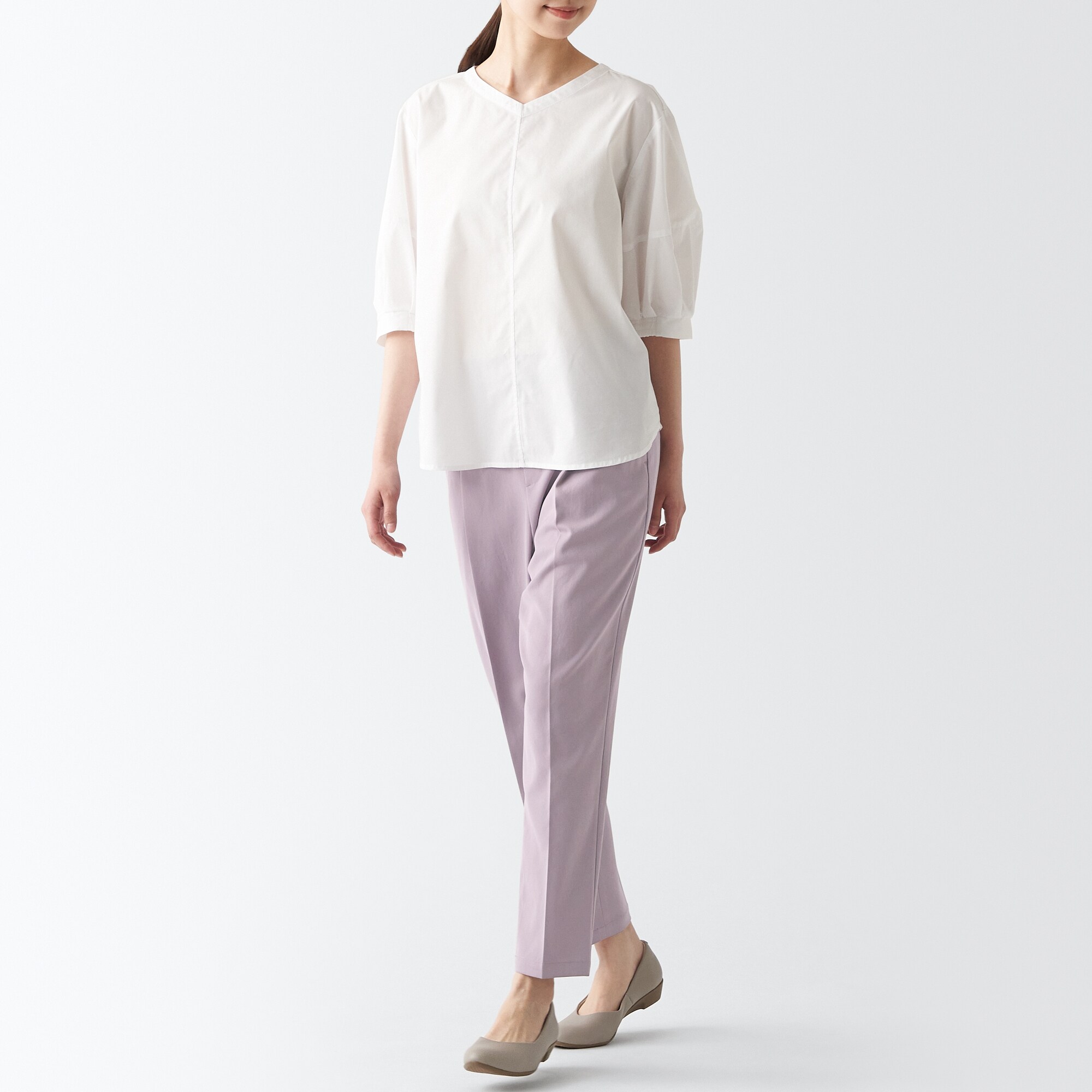 再生ポリエステルテーパードパンツ