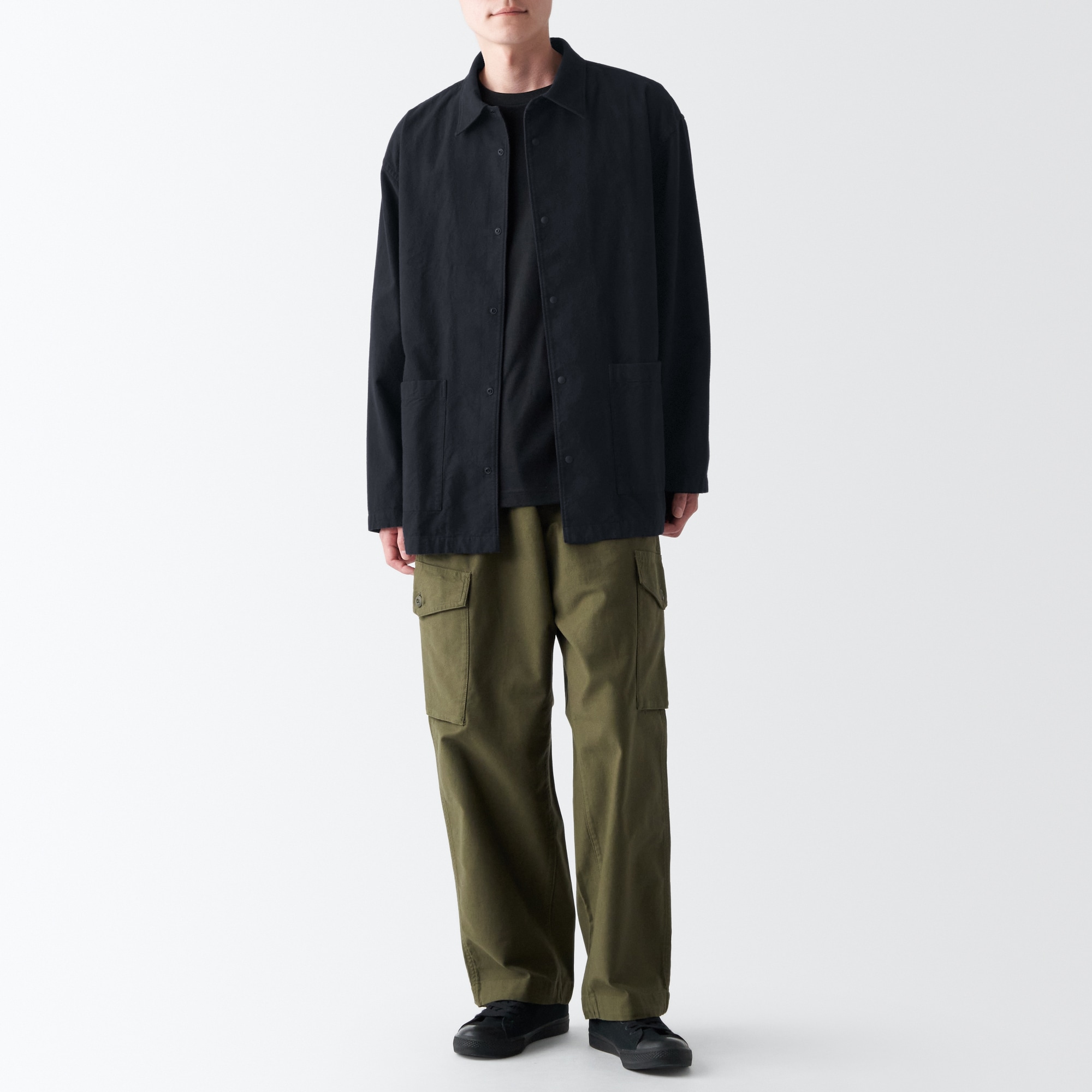 両面起毛フランネルシャツジャケット