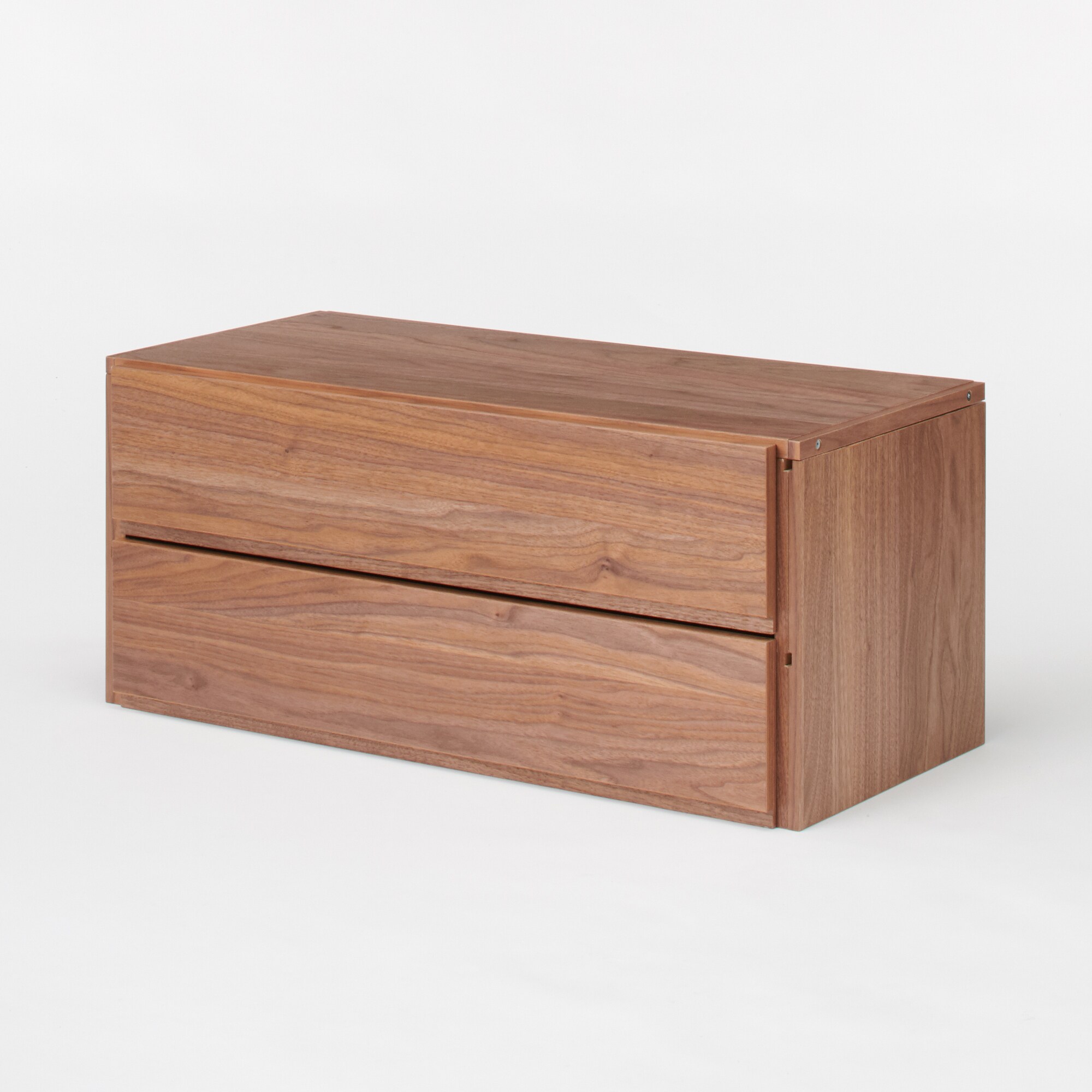 スチールユニットシェルフ用・ボックス・引出し・２段・ウォールナット材