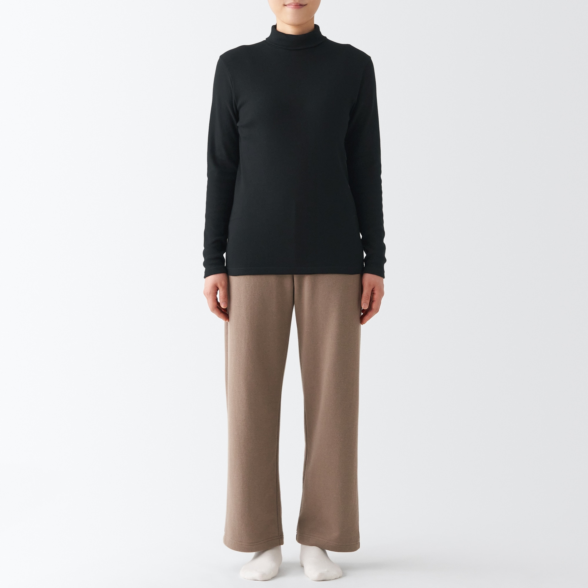 あったか綿　厚手　タートルネック長袖Ｔシャツ