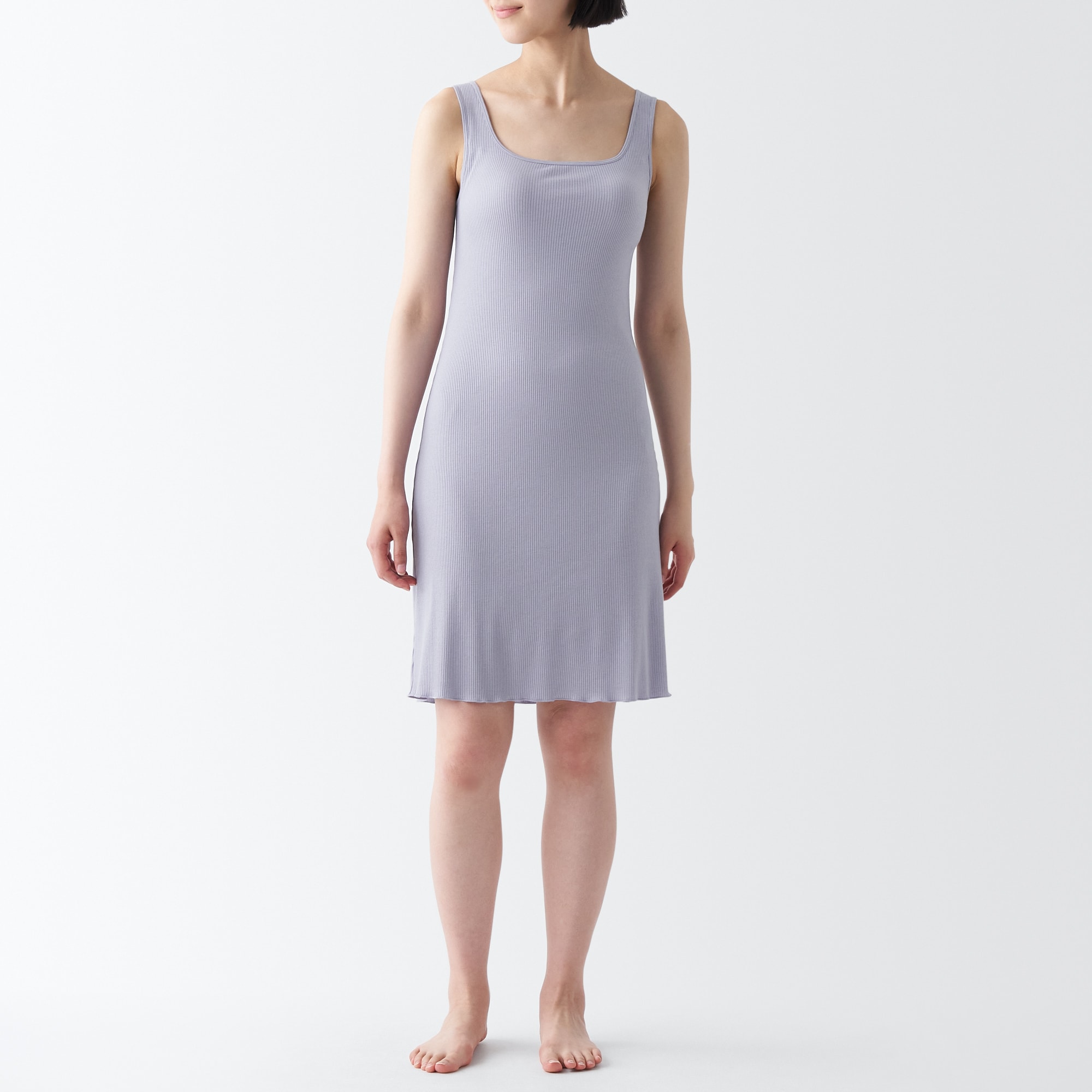 なめらかリブブラタンクトップワンピース