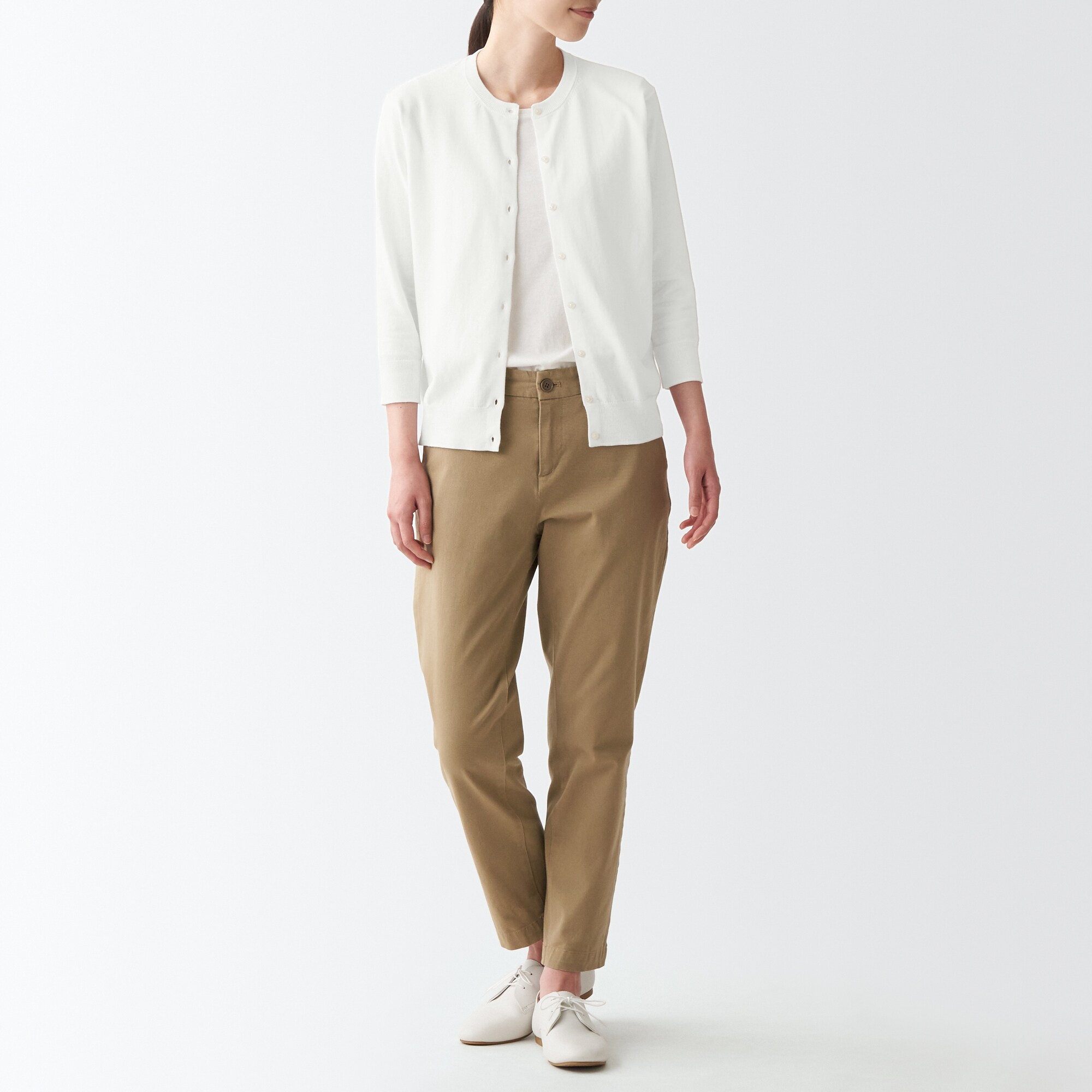 ＵＶカット強撚クルーネックカーディガン（七分袖）