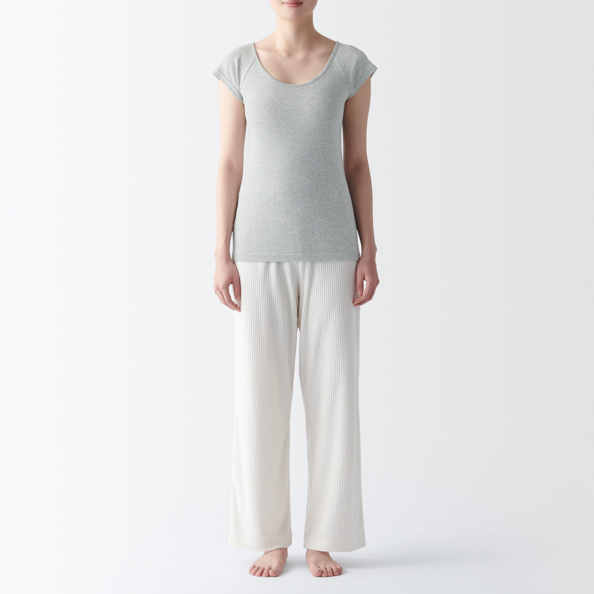 婦人　フライス編みフレンチスリーブＴシャツ