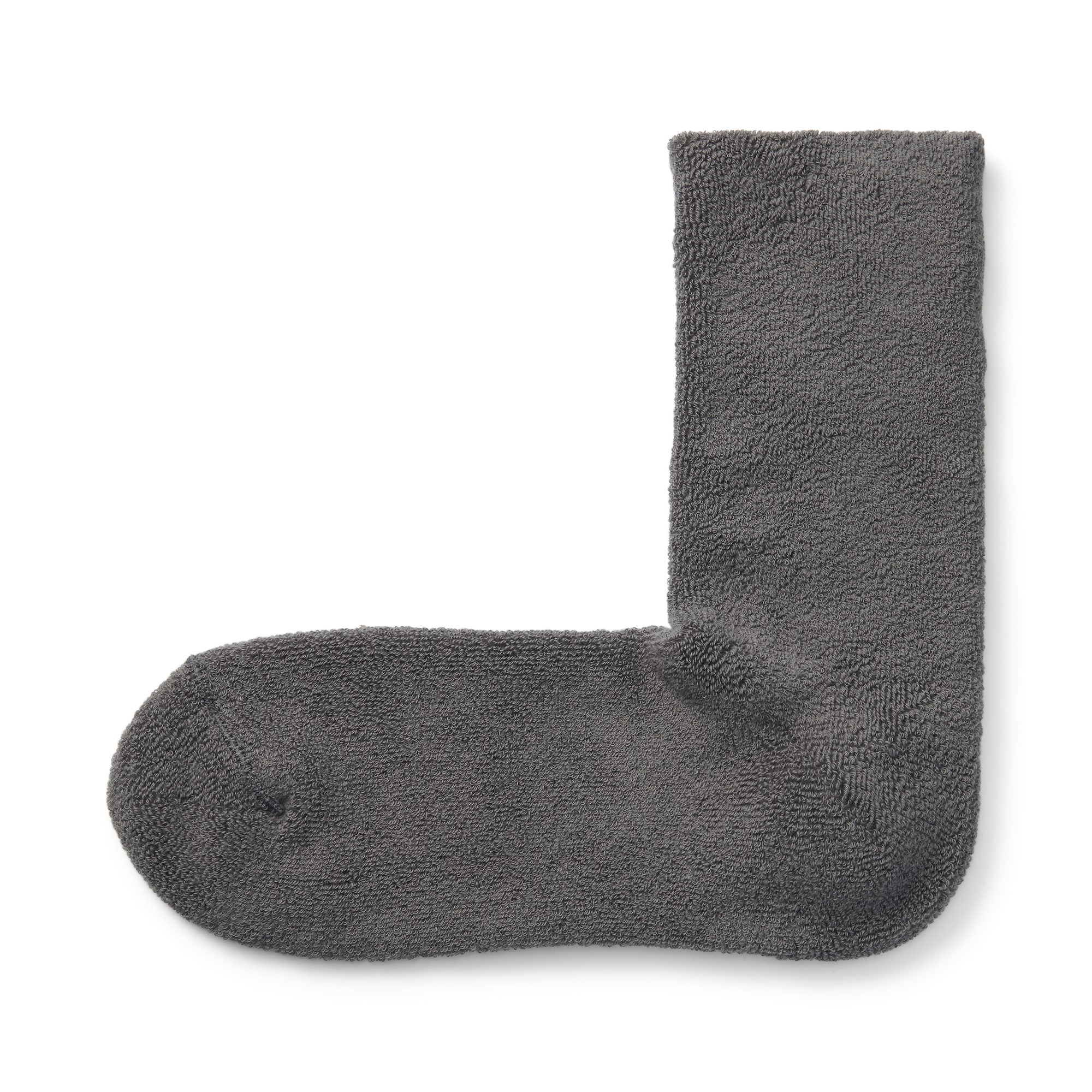 足なり直角　履き口やわらか　両面パイル編み　ルームソックス