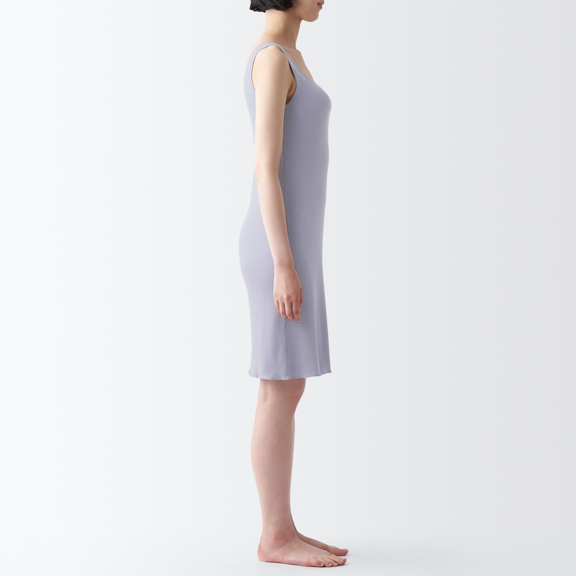 なめらかリブブラタンクトップワンピース