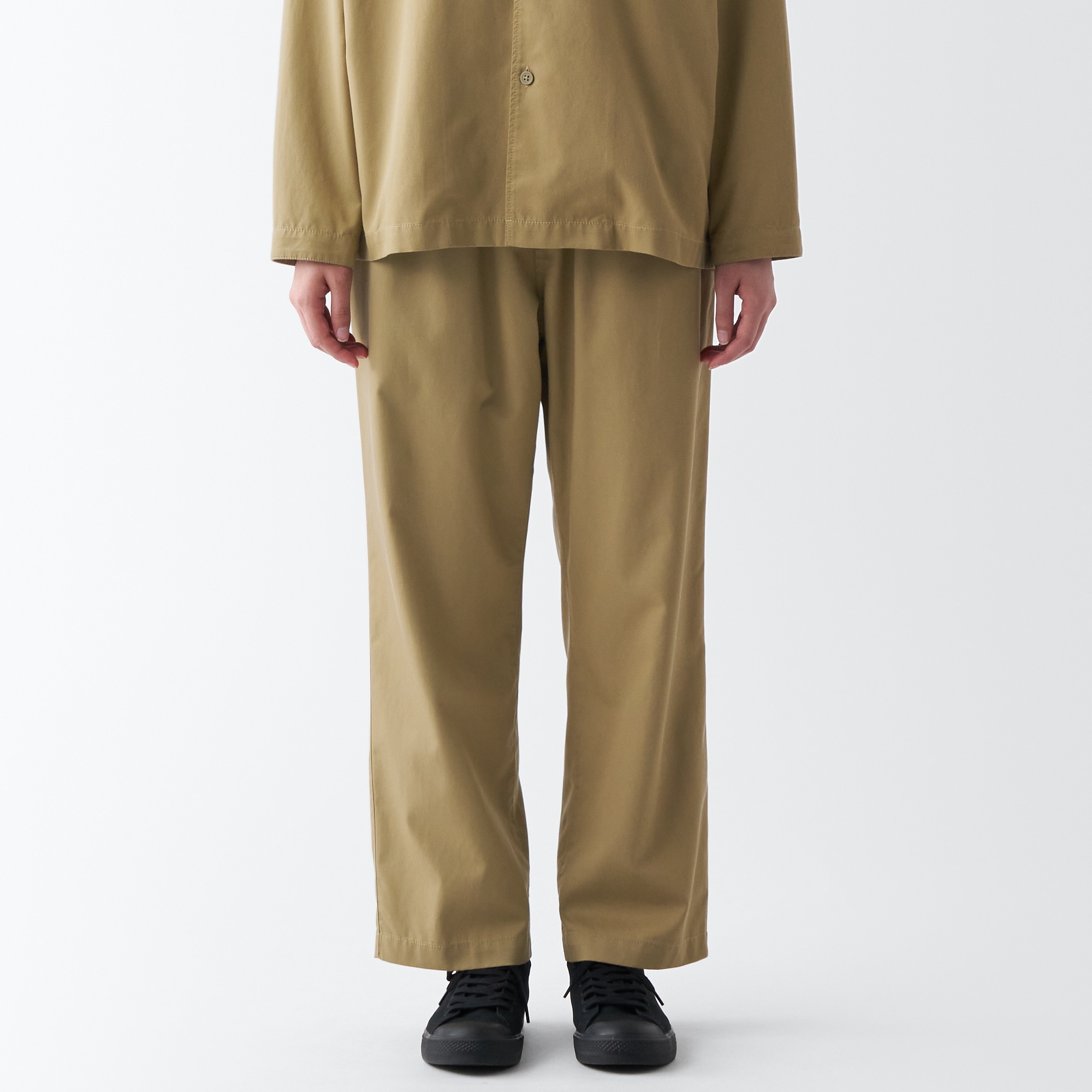 洗いざらしリヨセル混イージーパンツ