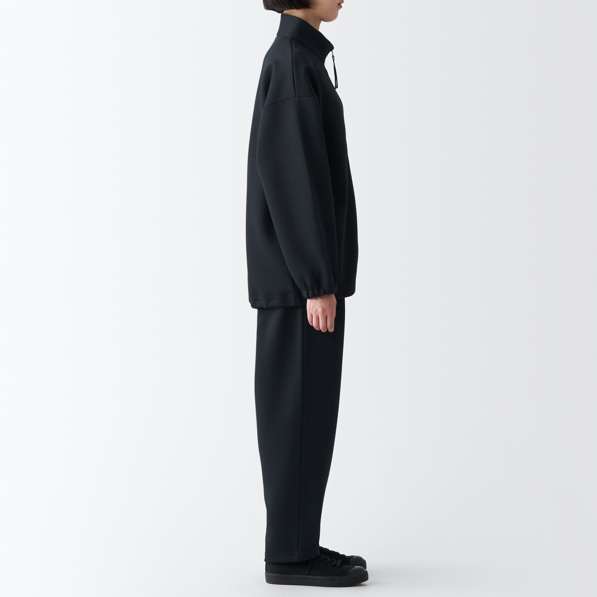 二重編みスウェットブルゾン