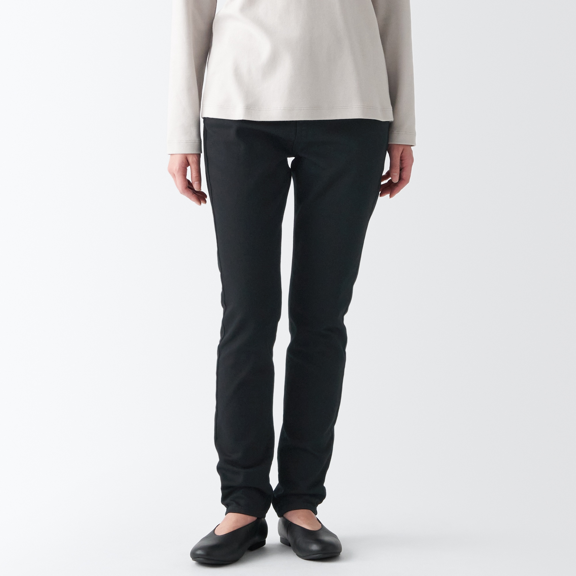 【スリム】ストレッチデニムスリムパンツ（股下７５ｃｍ）グレー