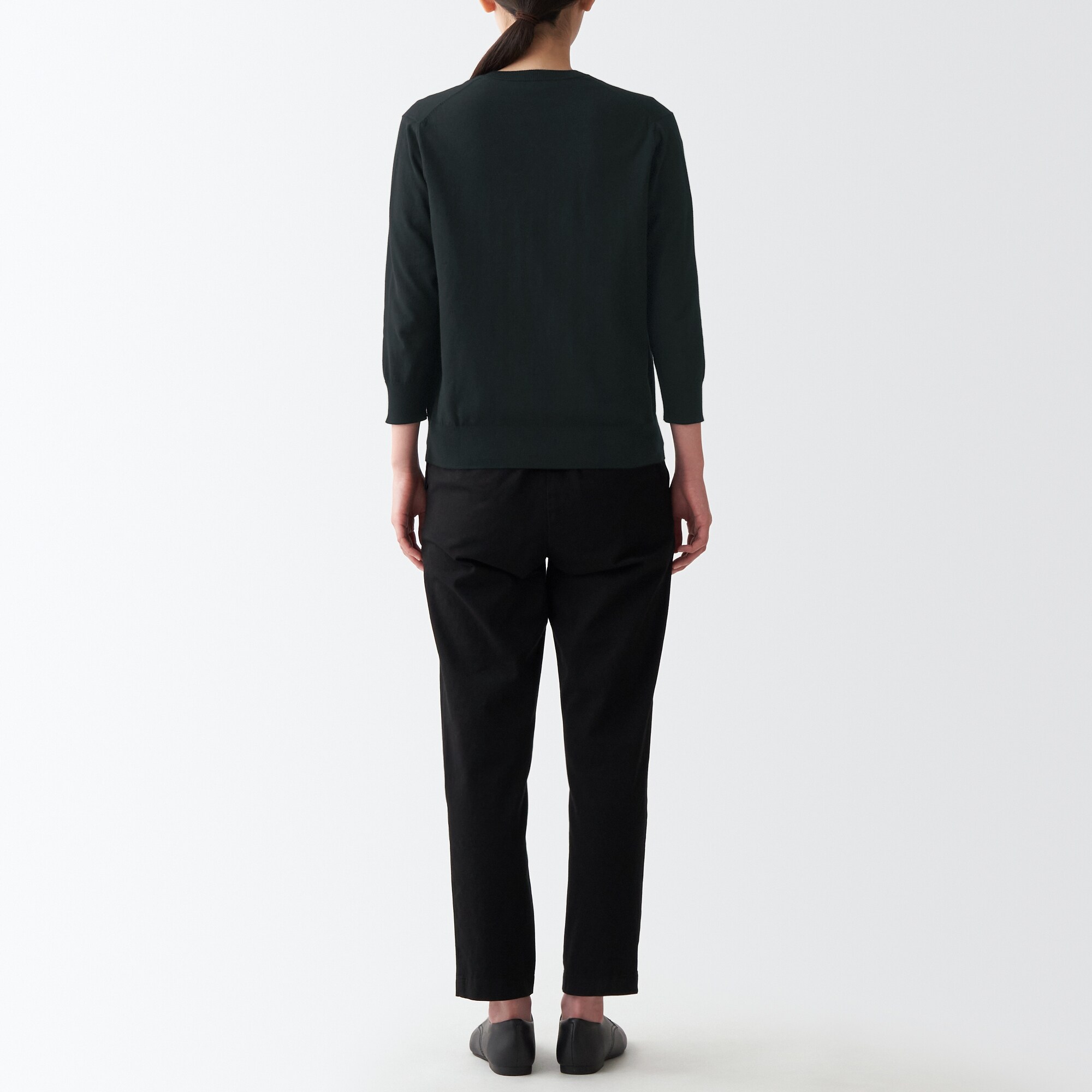 ＵＶカット強撚クルーネックカーディガン（七分袖）