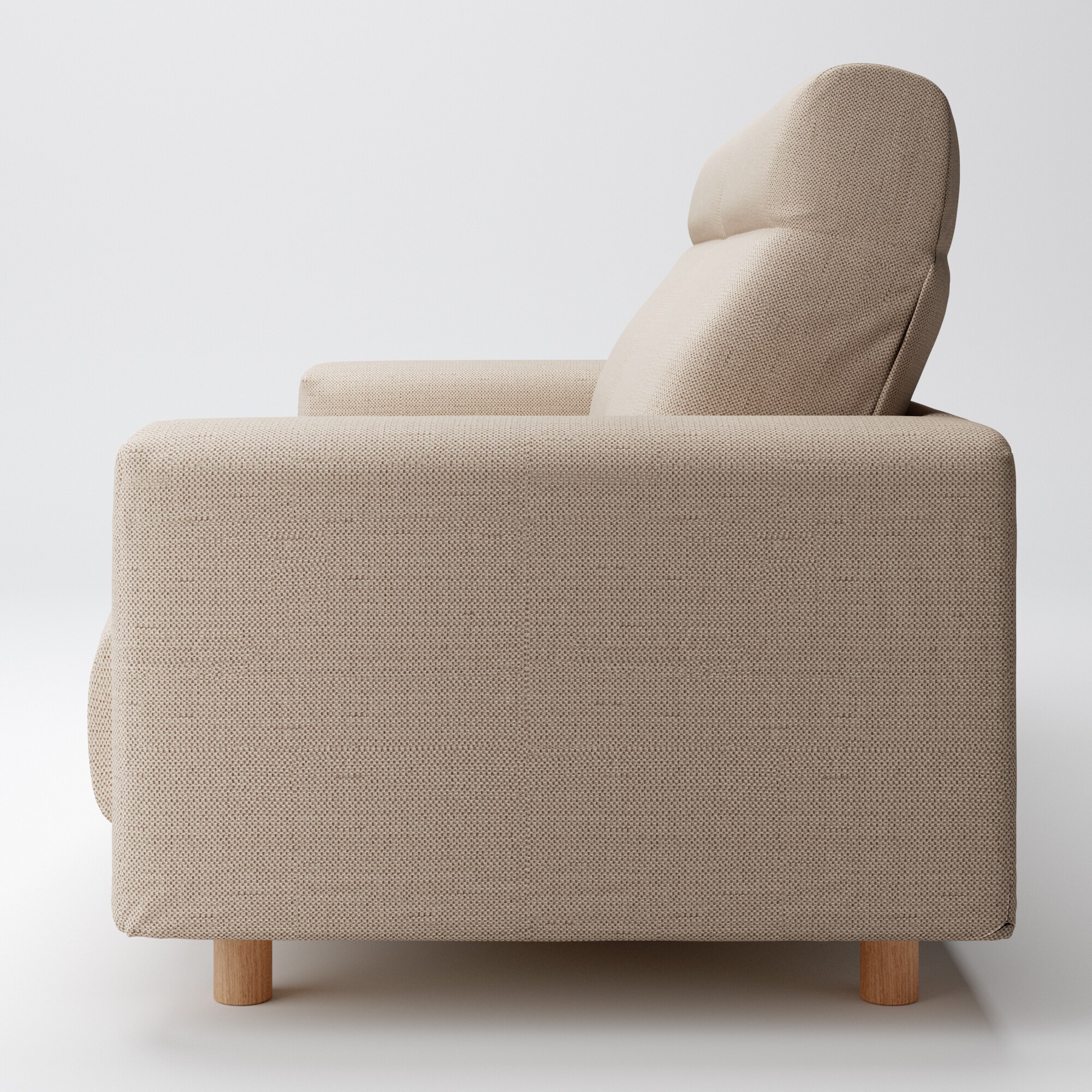 【カバー】綿ポリエステル変り織ソファ本体２．５ＳフェザーポケットコイルハイバックカバーＢＥ