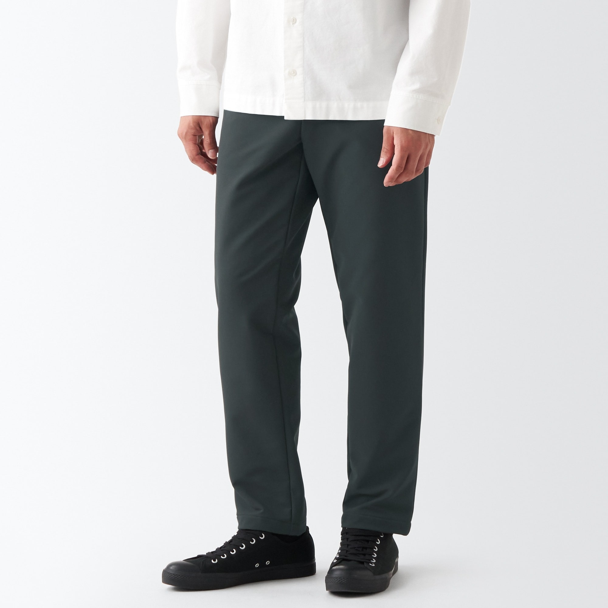 防風裏起毛ストレッチテーパードパンツ