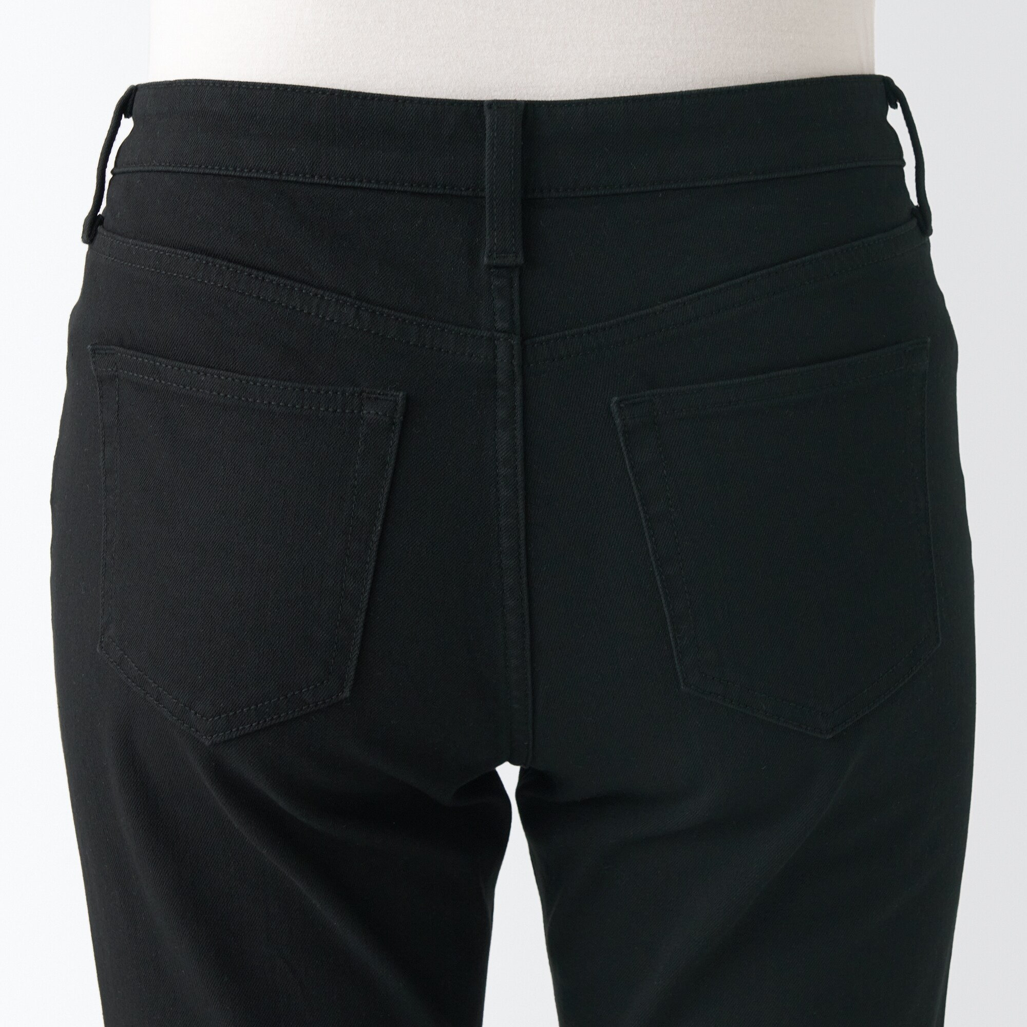 【スキニー】ストレッチデニムパンツ（股下７５ｃｍ）ディープブラック