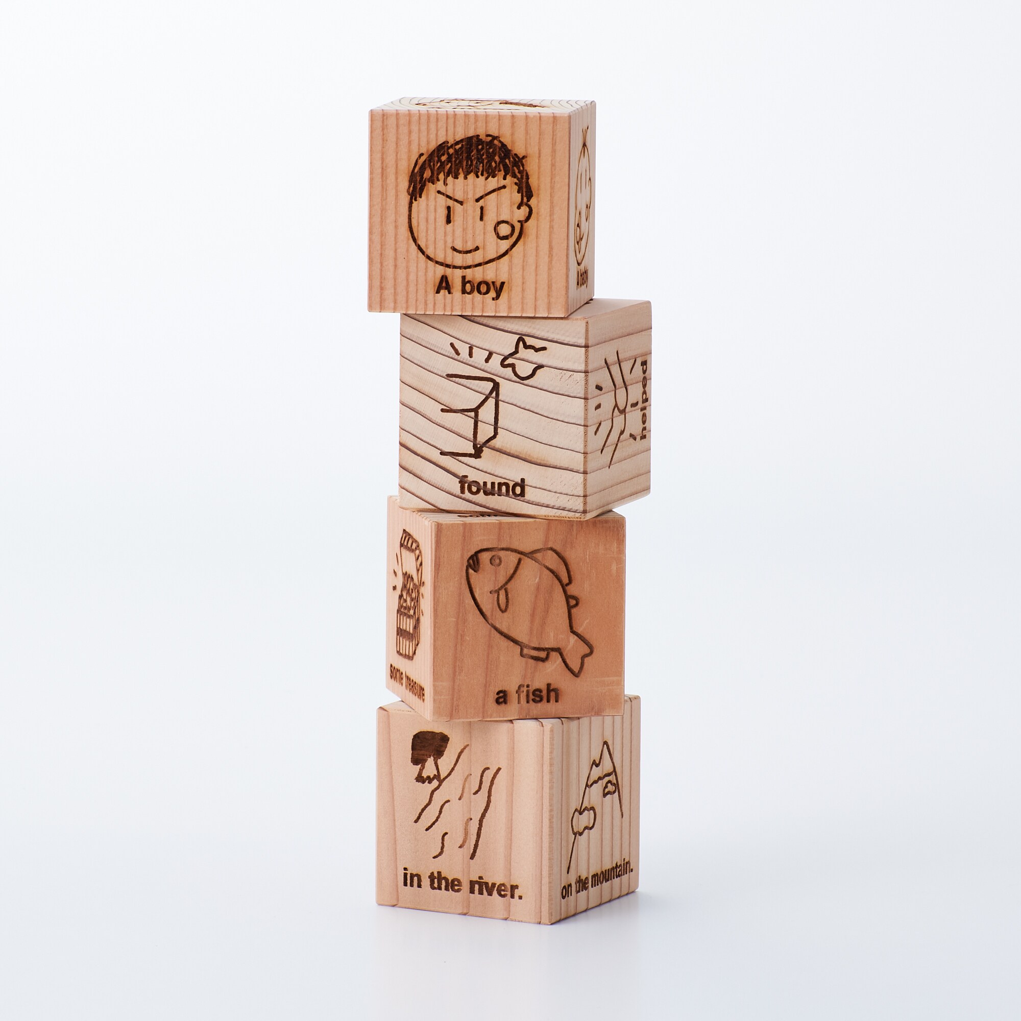 木のおもちゃ　もくもく絵本　男の子ver.（英語版）