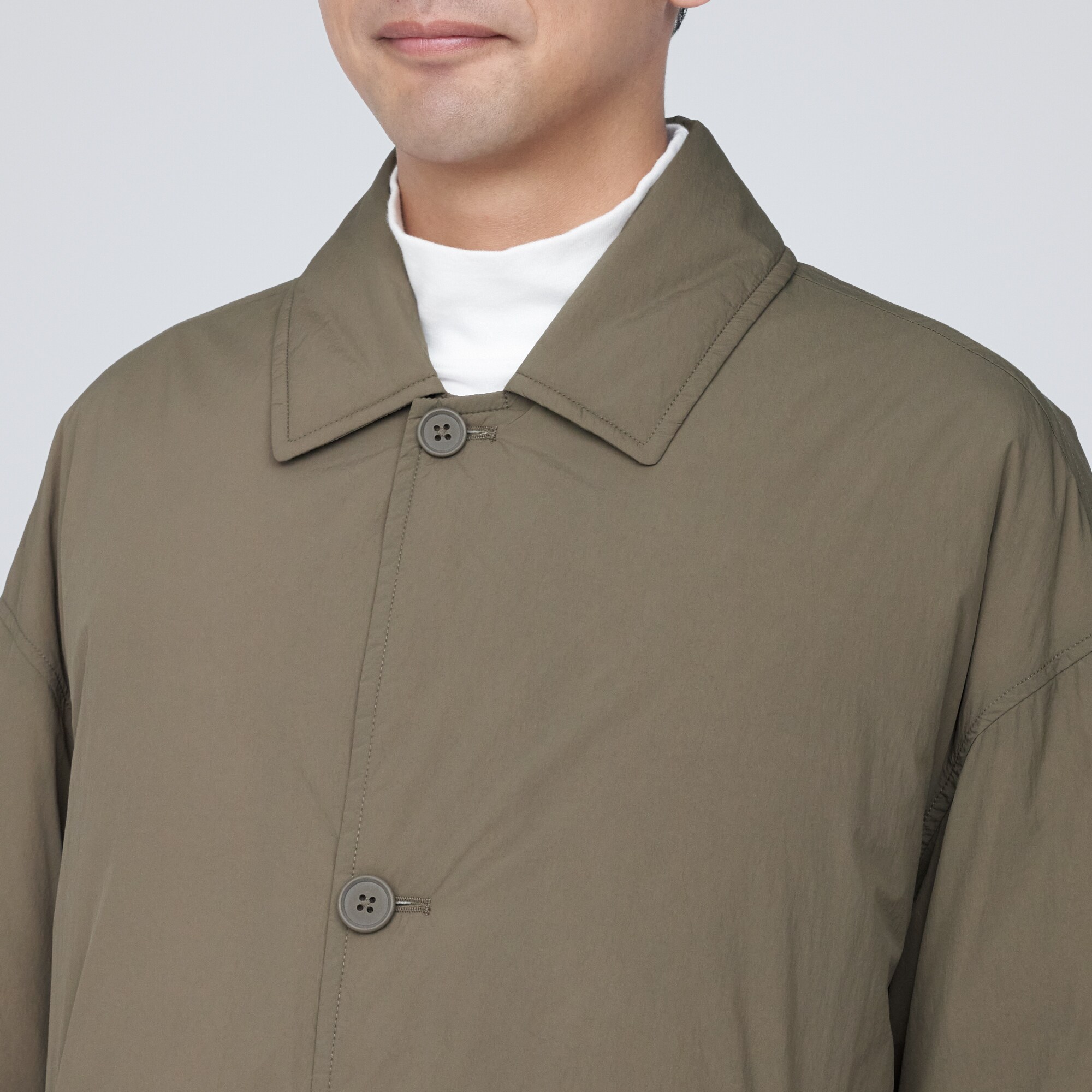 軽量ダウンステンカラーコート（帯電防止裏地）