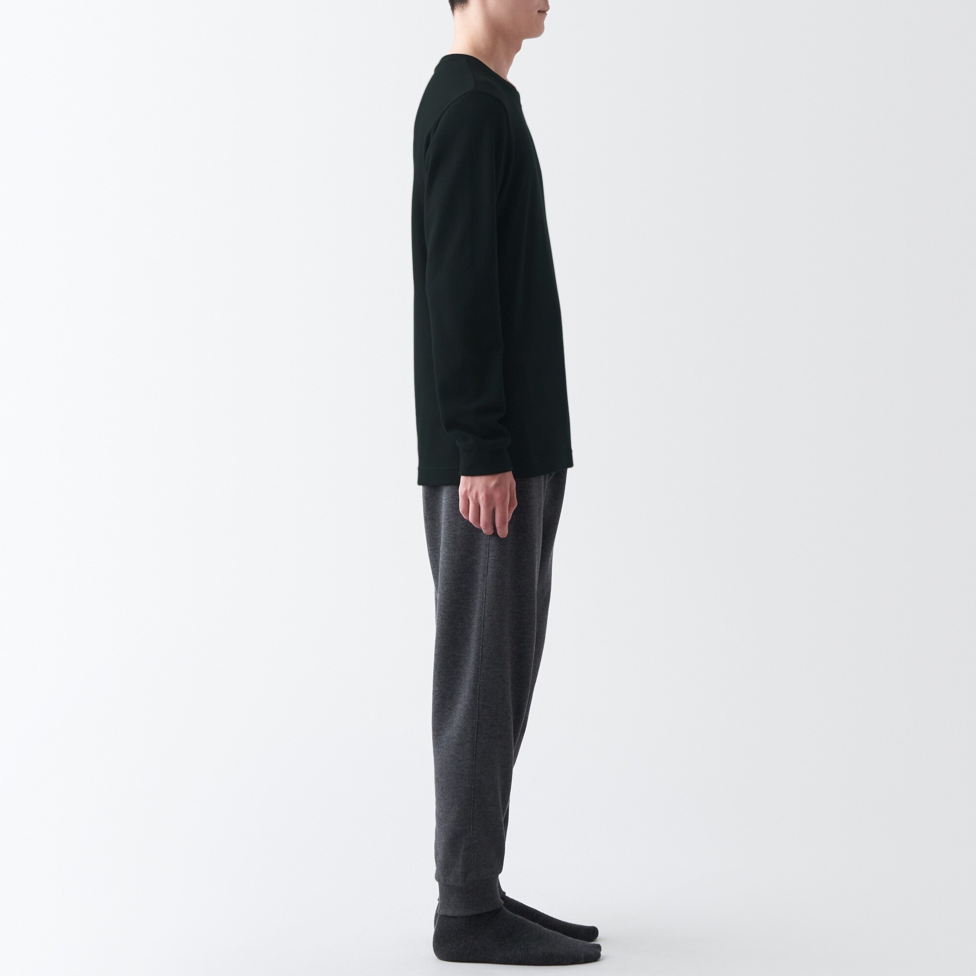 あったか綿　ウール　クルーネック長袖Ｔシャツ