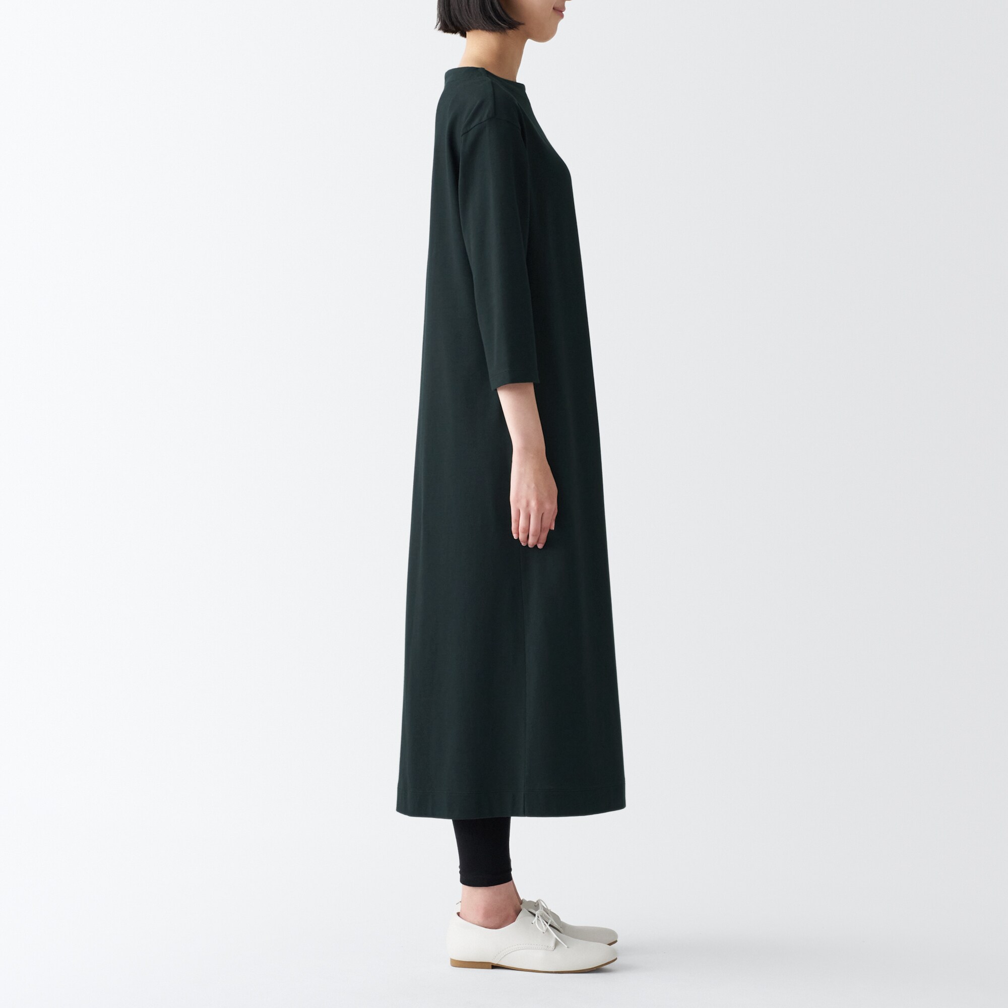 太番手七分袖ワンピース