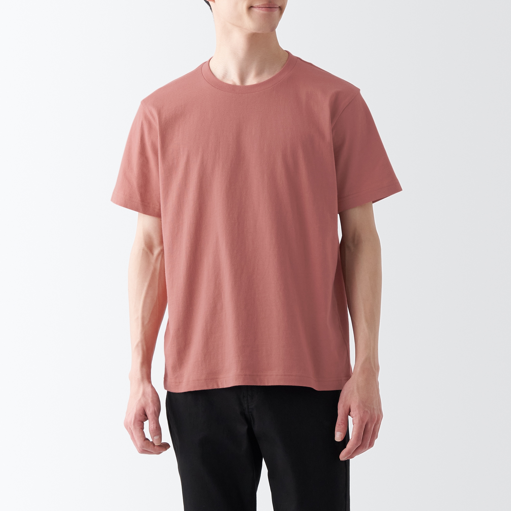 洗いざらし天竺編みクルーネック半袖Ｔシャツ