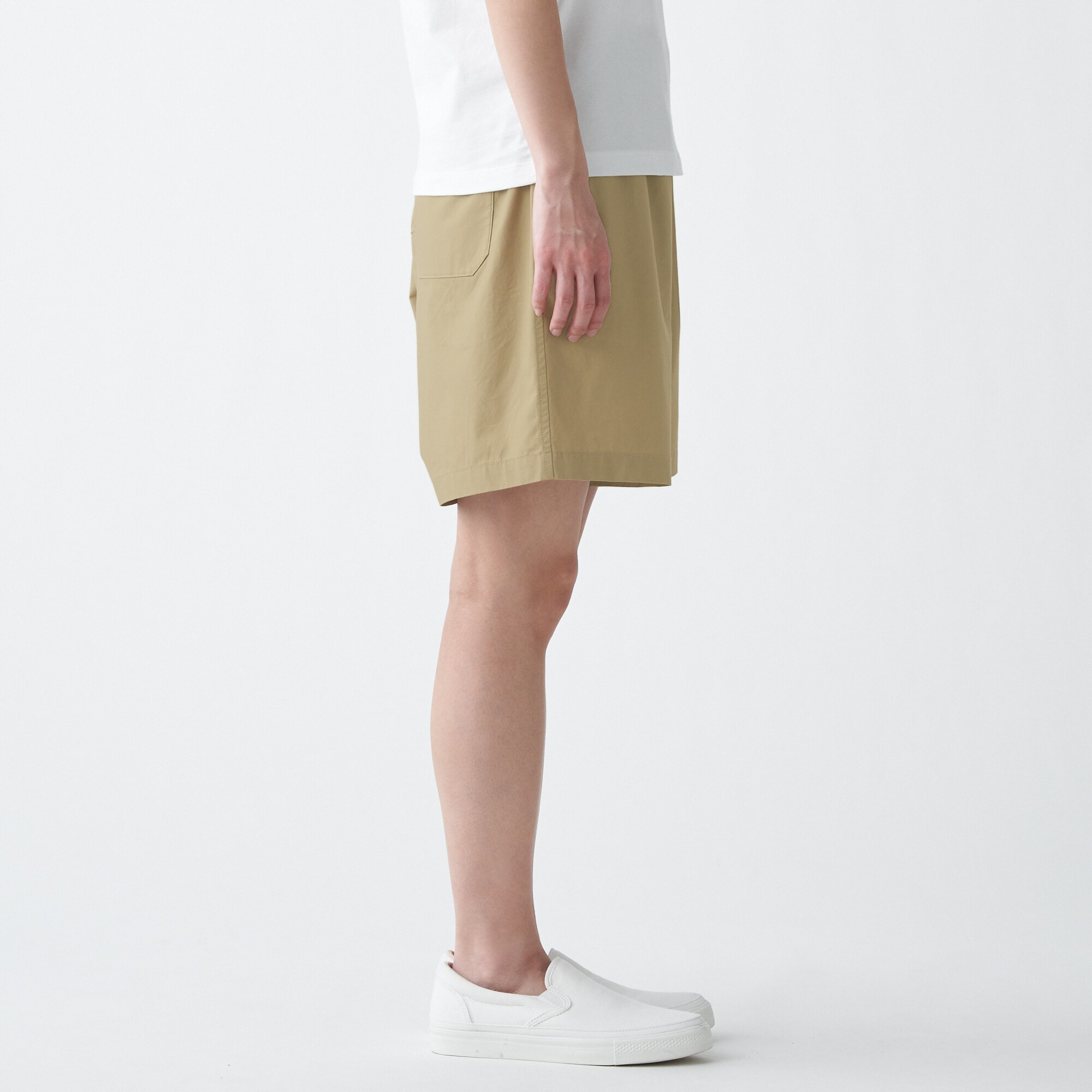 インド綿洗いざらしポプリンショートパンツ