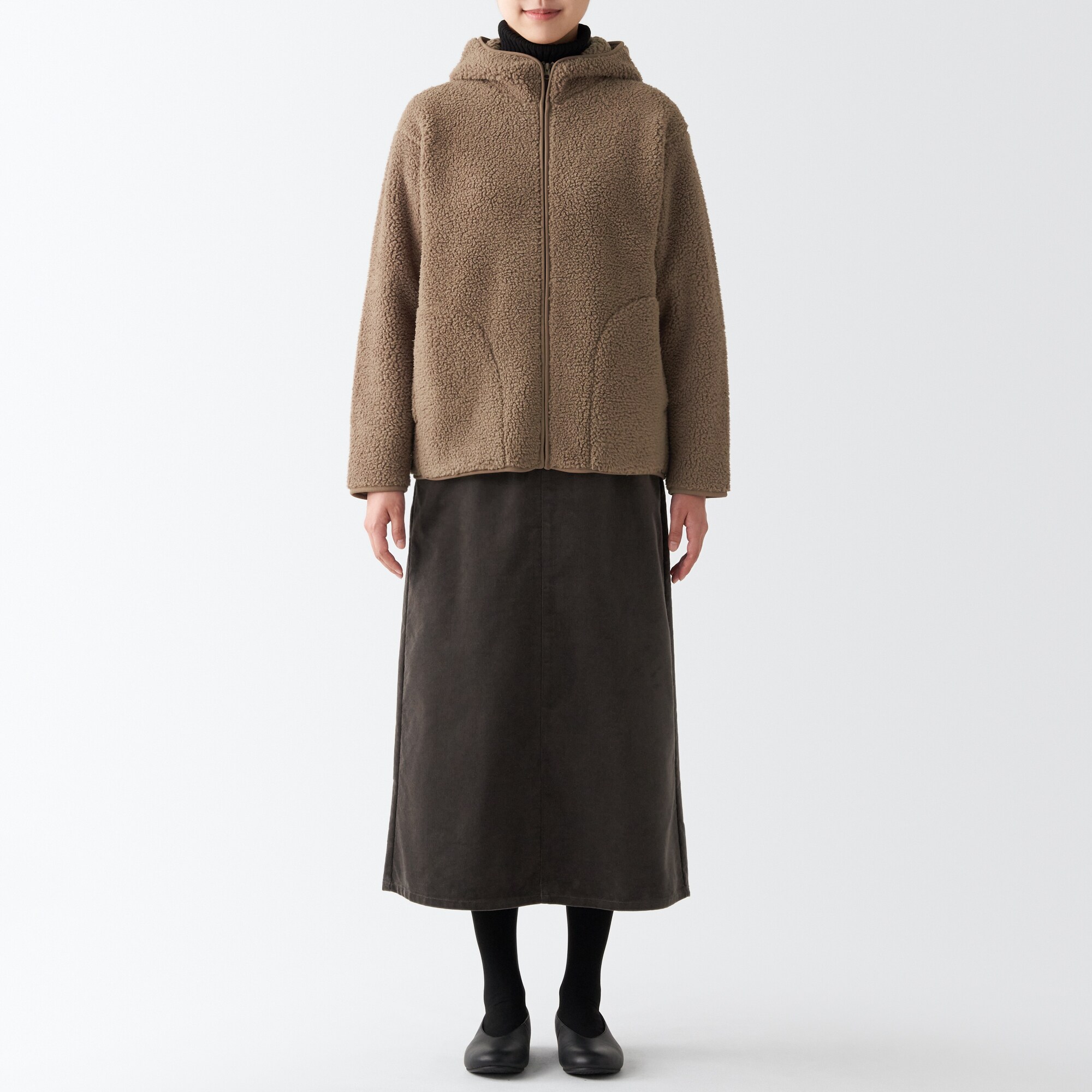 再生ポリエステルボアフリースパーカー