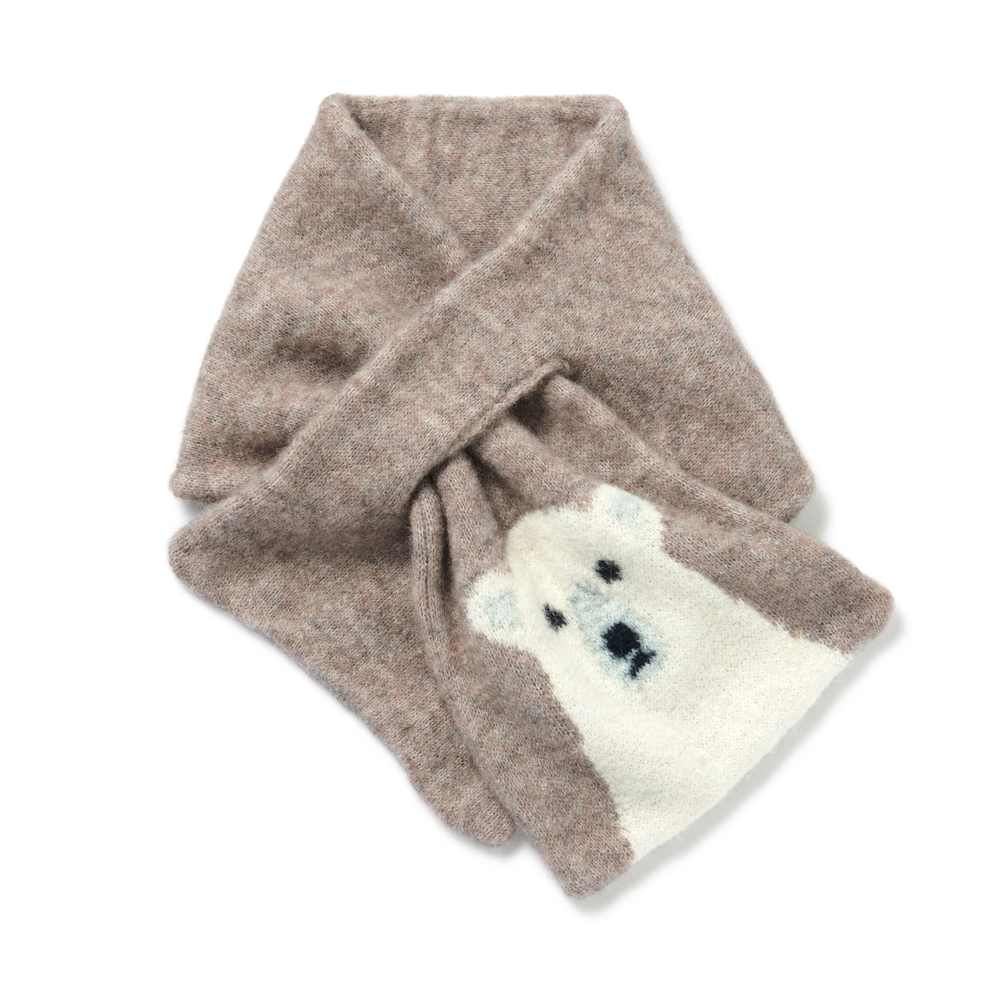 再生ポリエステル混　のびのび　動物マフラー（キッズ）